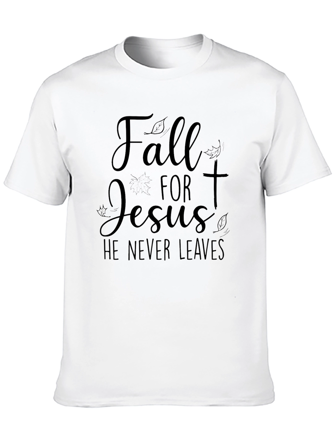 Fall for Jesus Black Graphic Tee