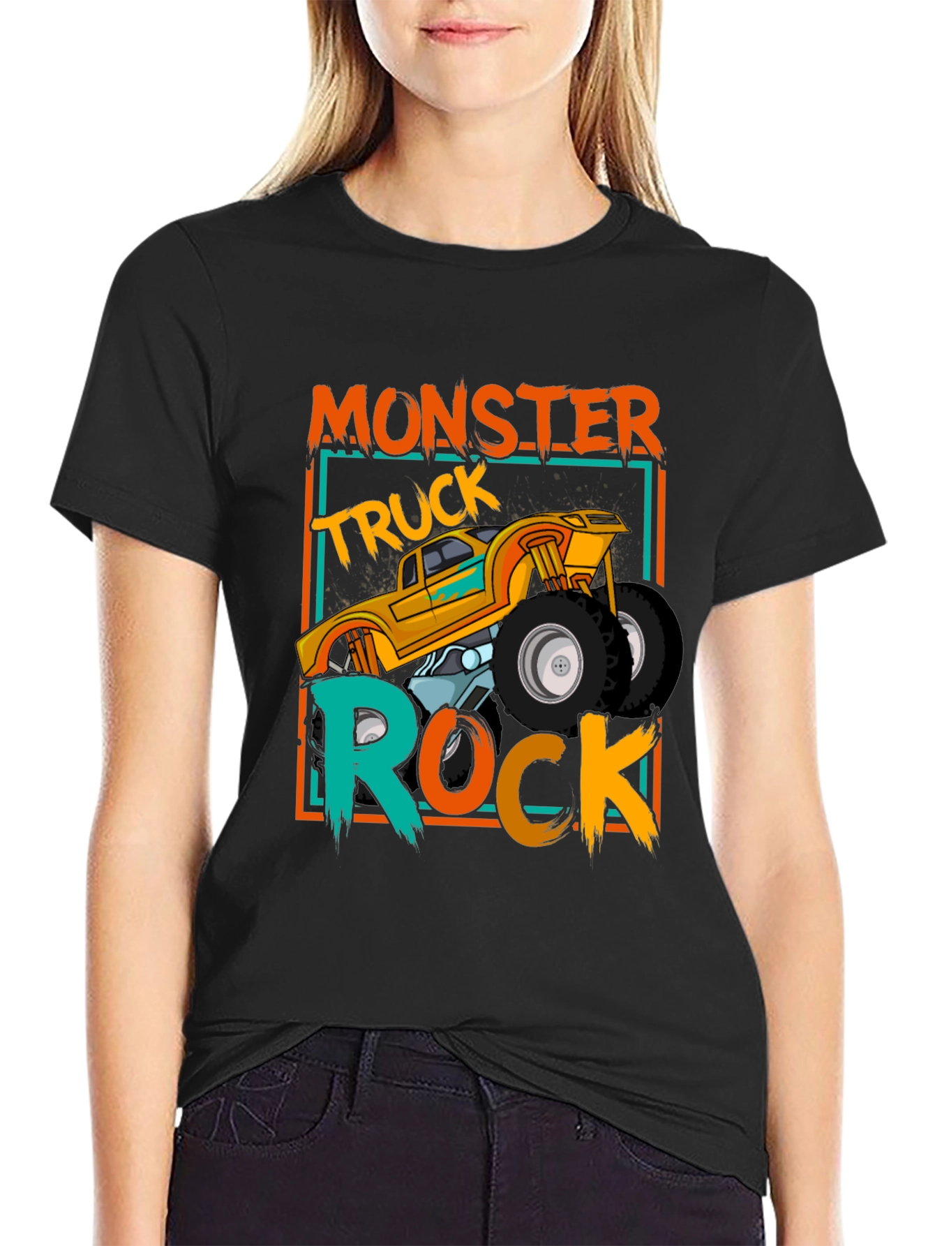 Monster Truck Rock Graphic Tee - Black