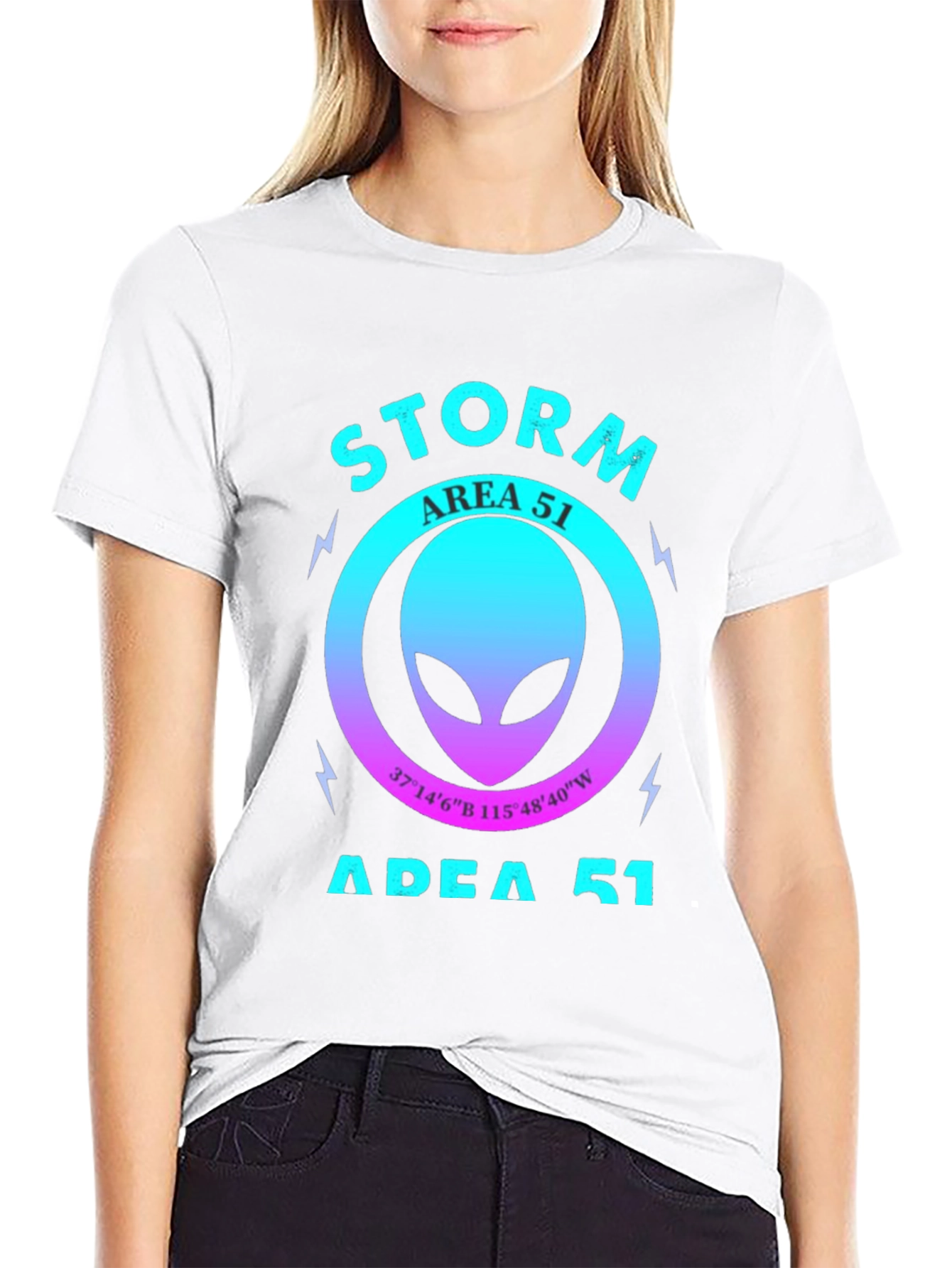 Storm Area 51 T-Shirt Alien Head Graphic Tee