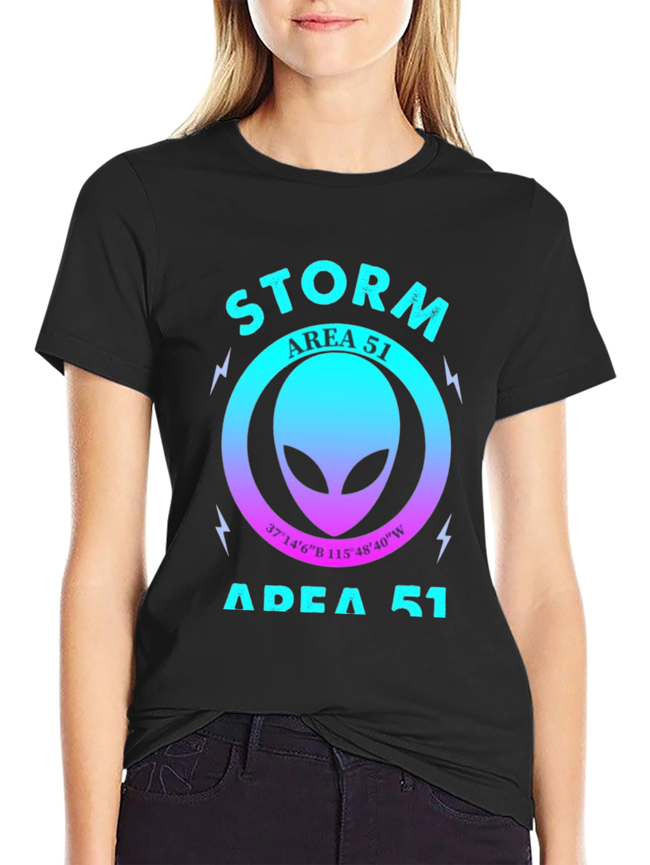 Storm Area 51 T-Shirt Alien Head Graphic Tee