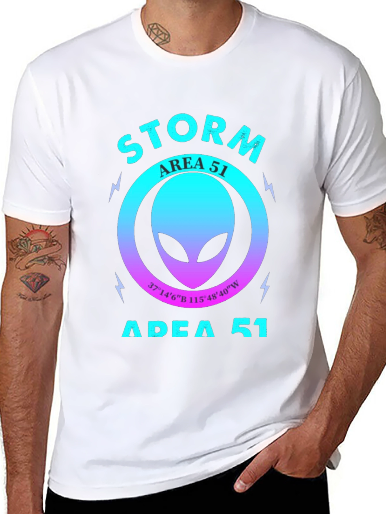 Storm Area 51 T-Shirt Alien Head Graphic Tee