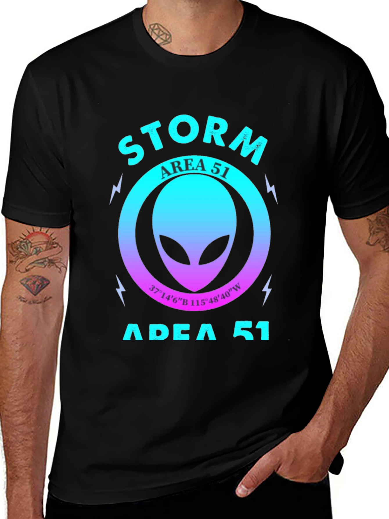 Storm Area 51 T-Shirt Alien Head Graphic Tee