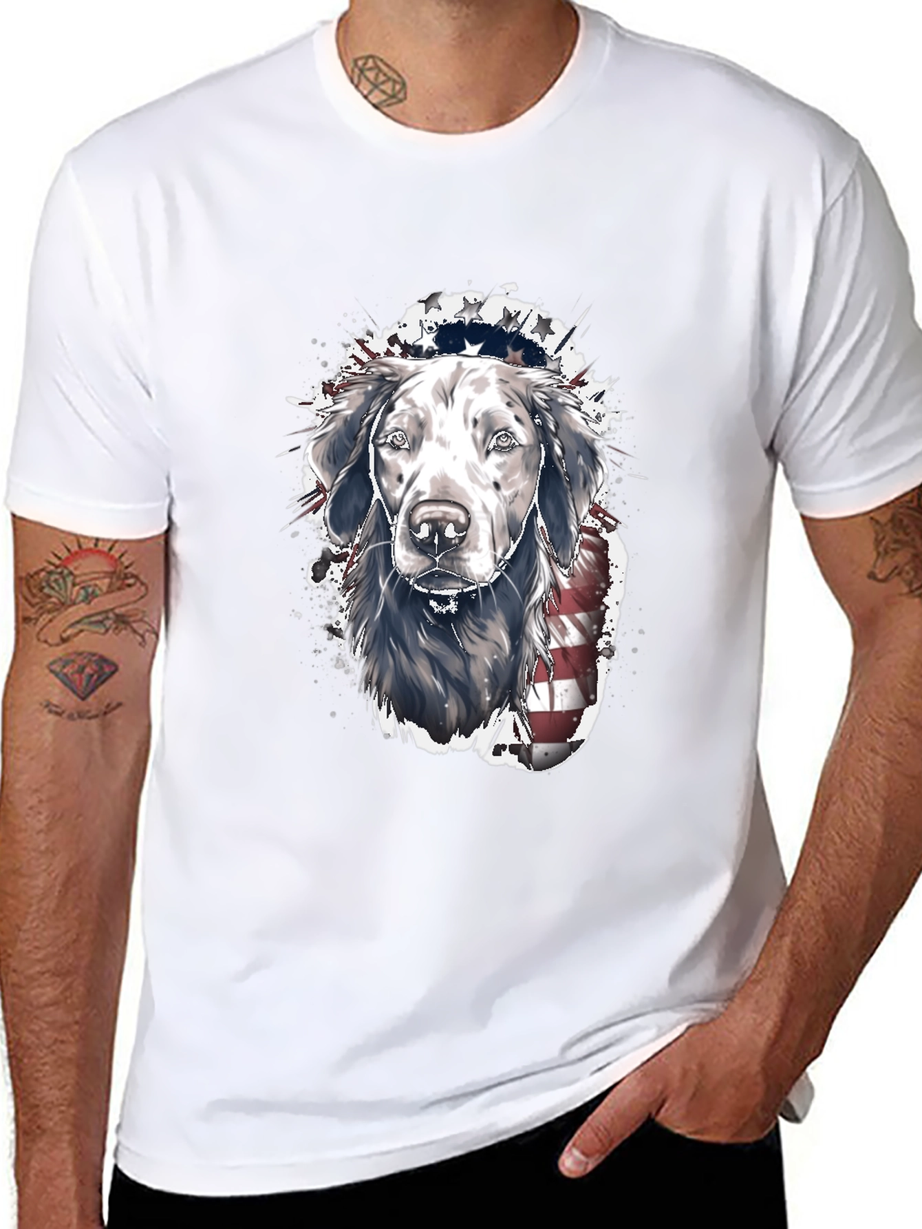 Patriotic Dog T-Shirt: USA Flag Labrador Tee