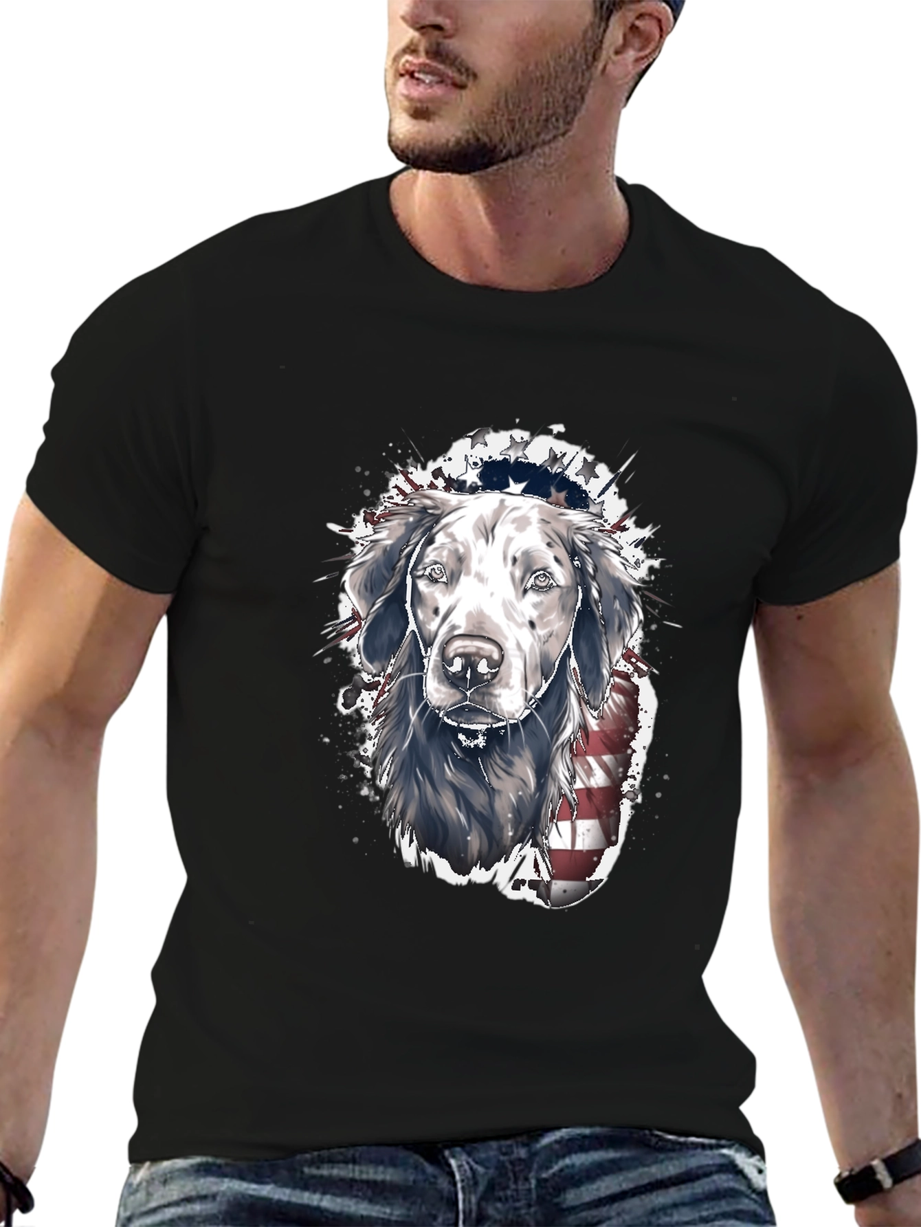 Patriotic Dog T-Shirt: USA Flag Labrador Tee