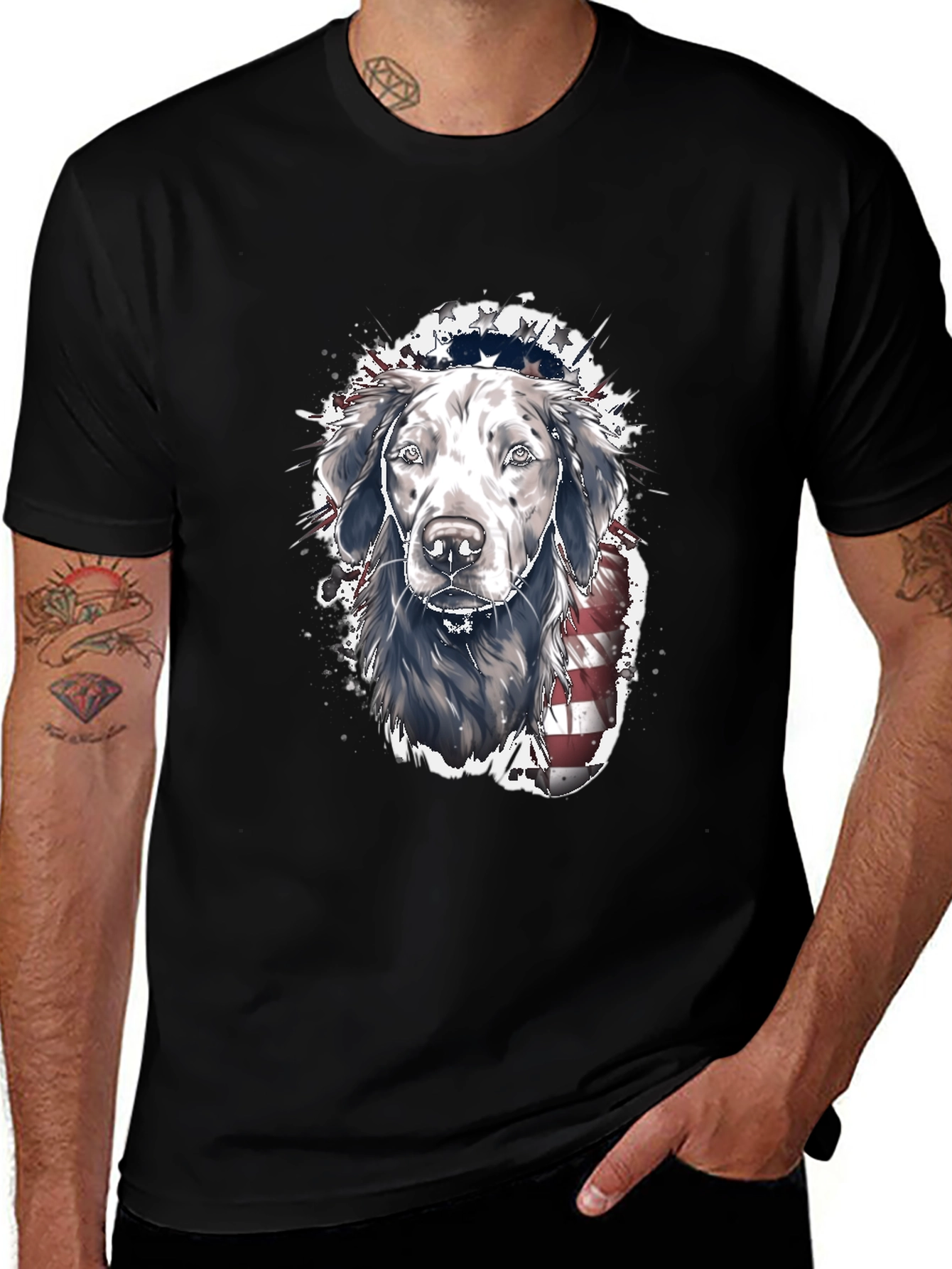 Patriotic Dog T-Shirt: USA Flag Labrador Tee