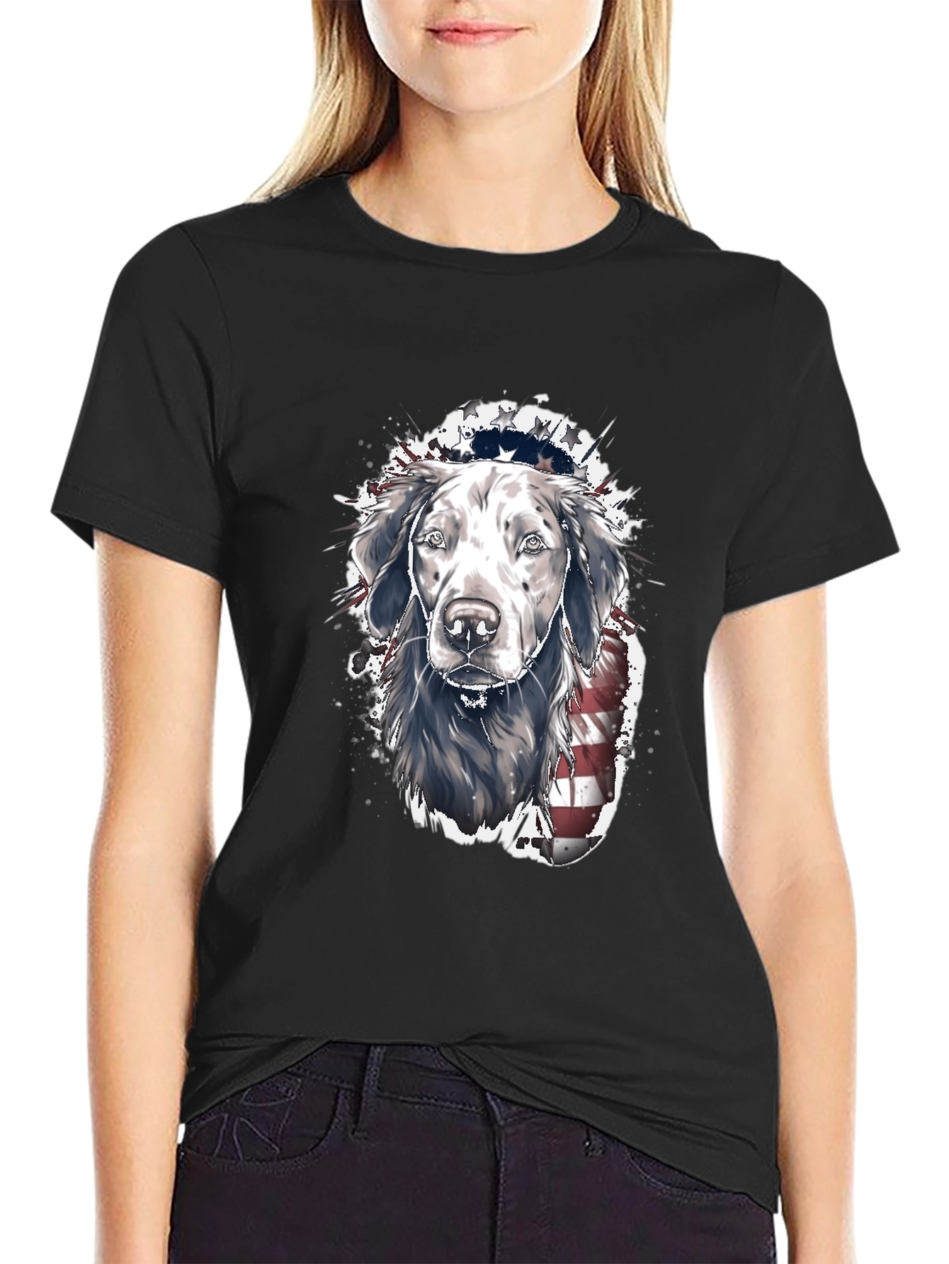 Patriotic Dog T-Shirt: USA Flag Labrador Tee
