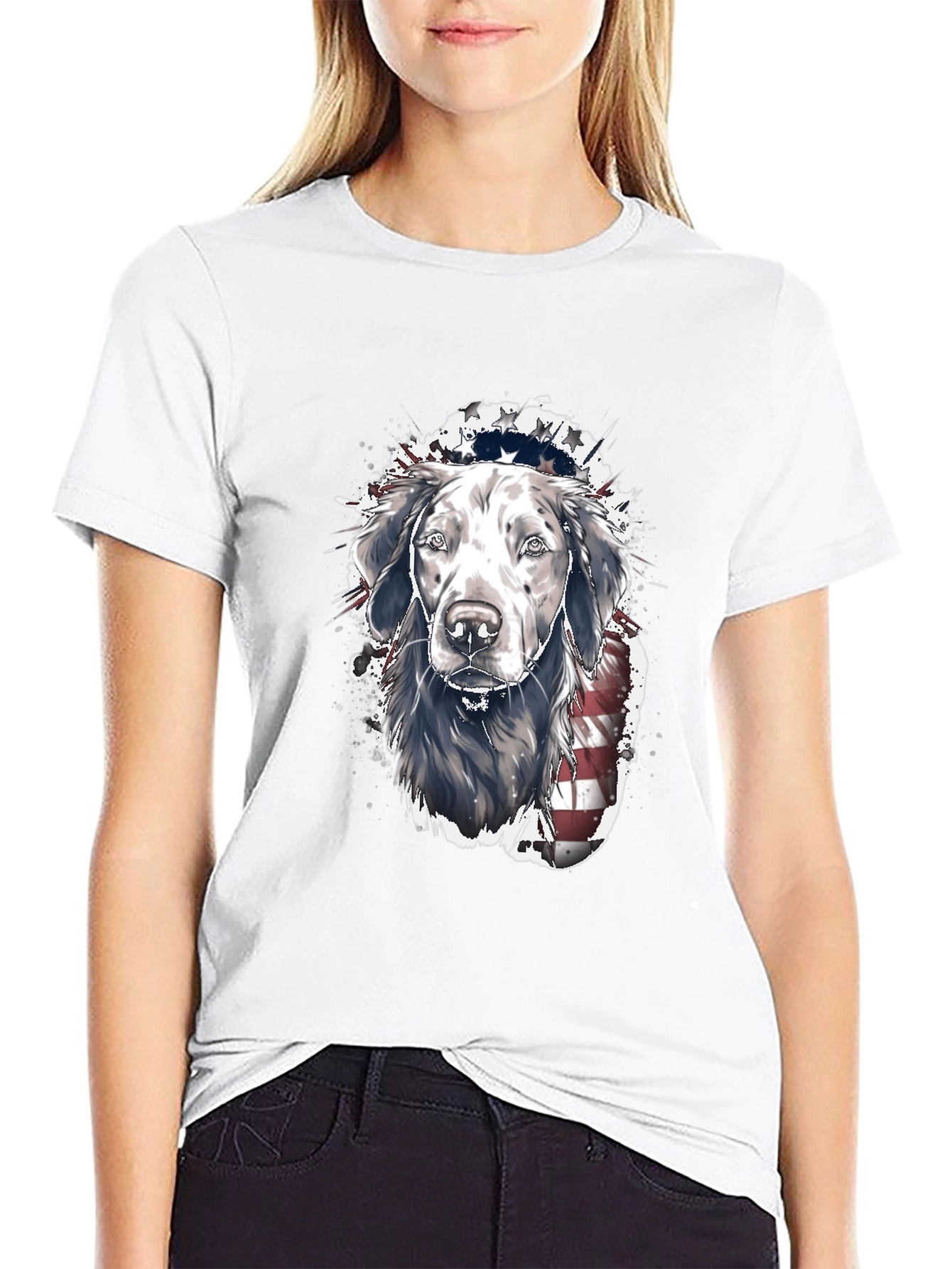 Patriotic Dog T-Shirt: USA Flag Labrador Tee