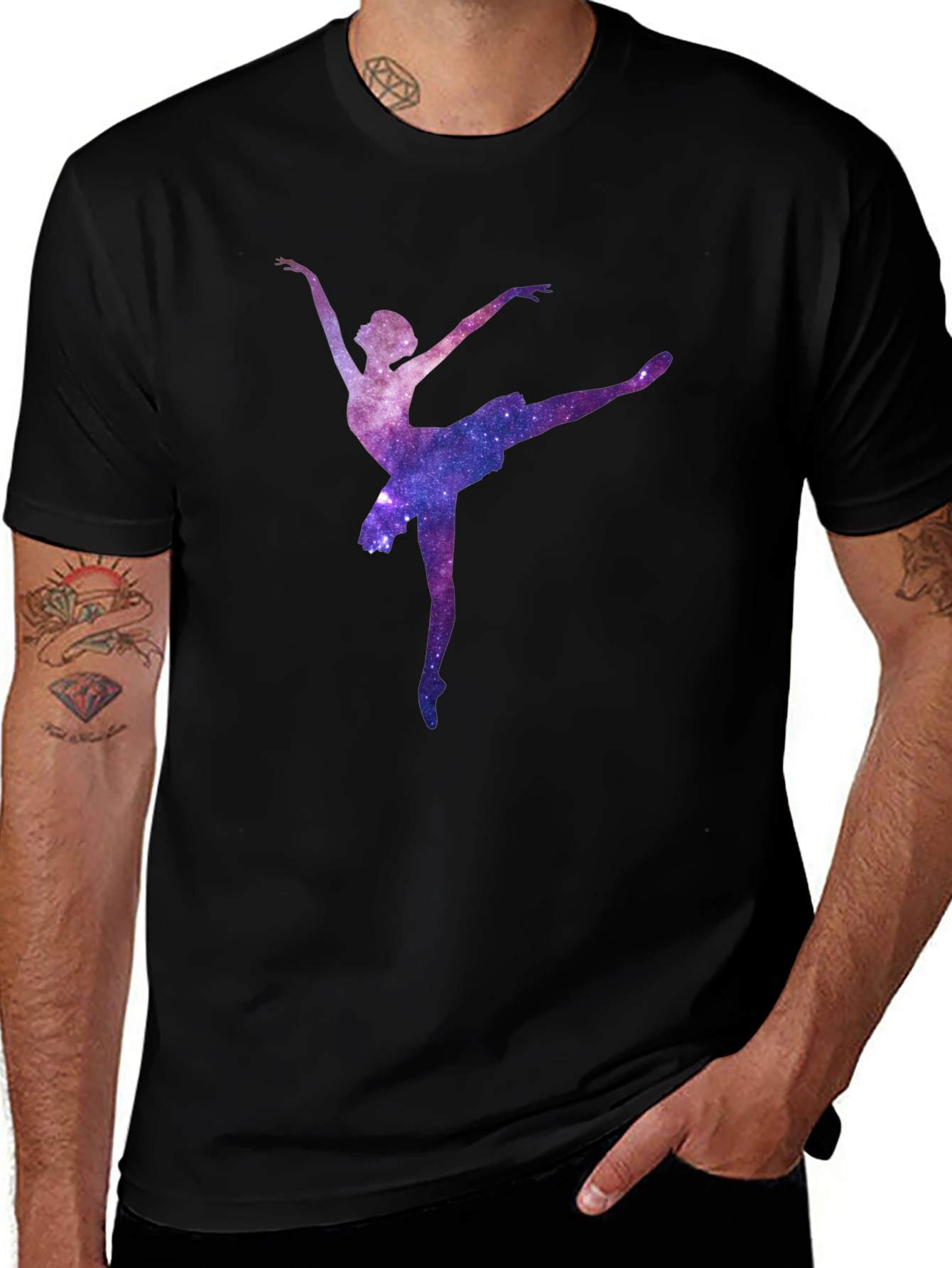 Galaxy Ballerina Black T-Shirt