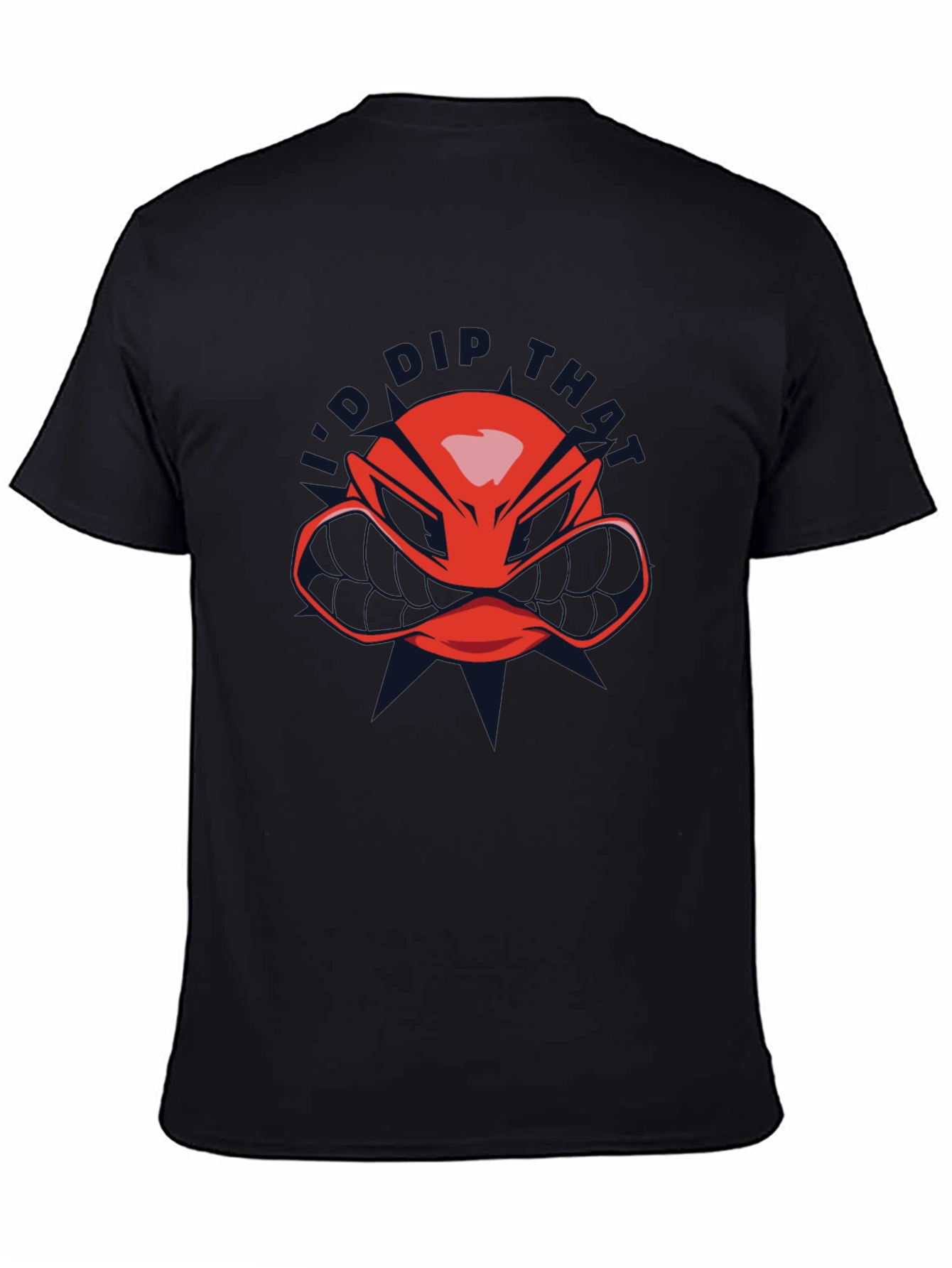 Red Helmet Graphic T-Shirt - Black Crew Neck