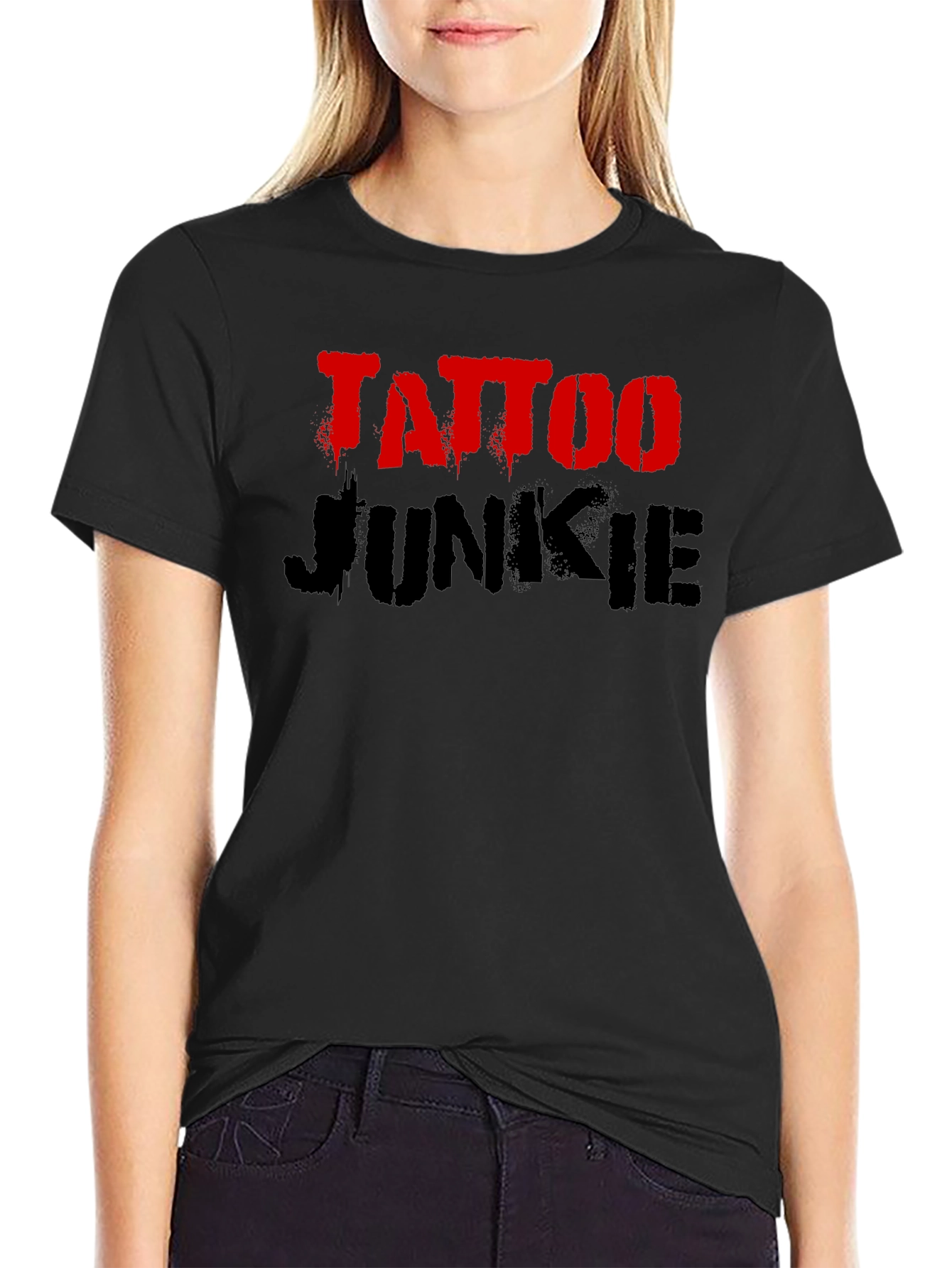 Tattoo Junkie Graphic Tee - Bold Black Shirt