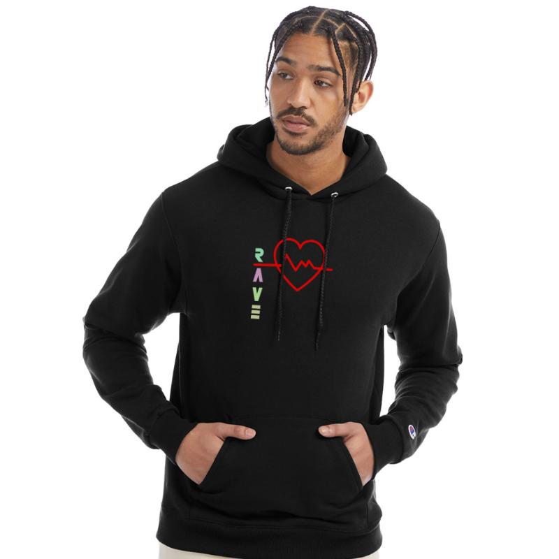 Rave with heart beat logo