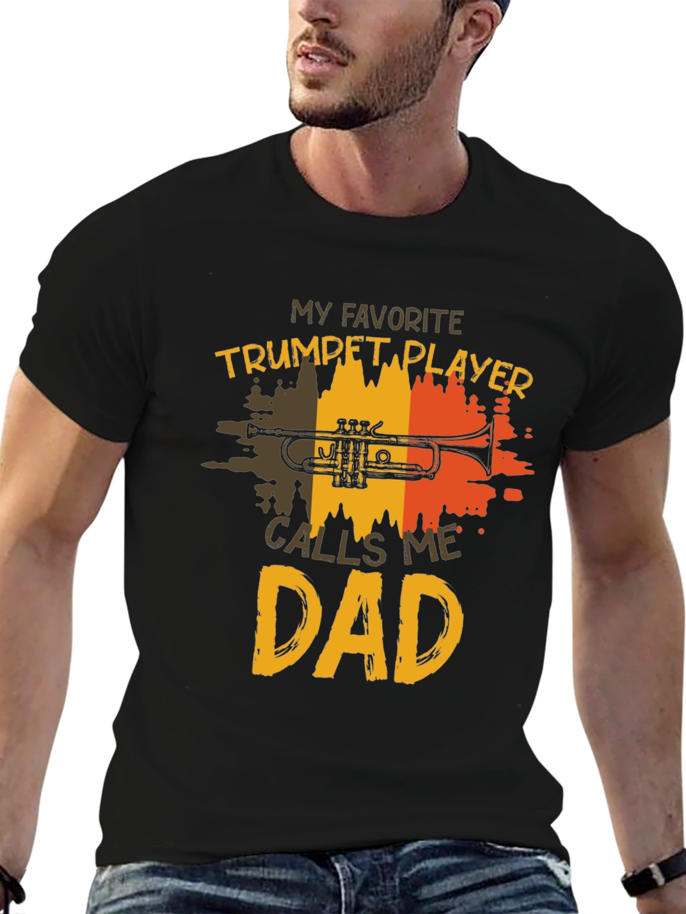 Trumpet Player Dad T-Shirt - Musical Fathers Day Gift