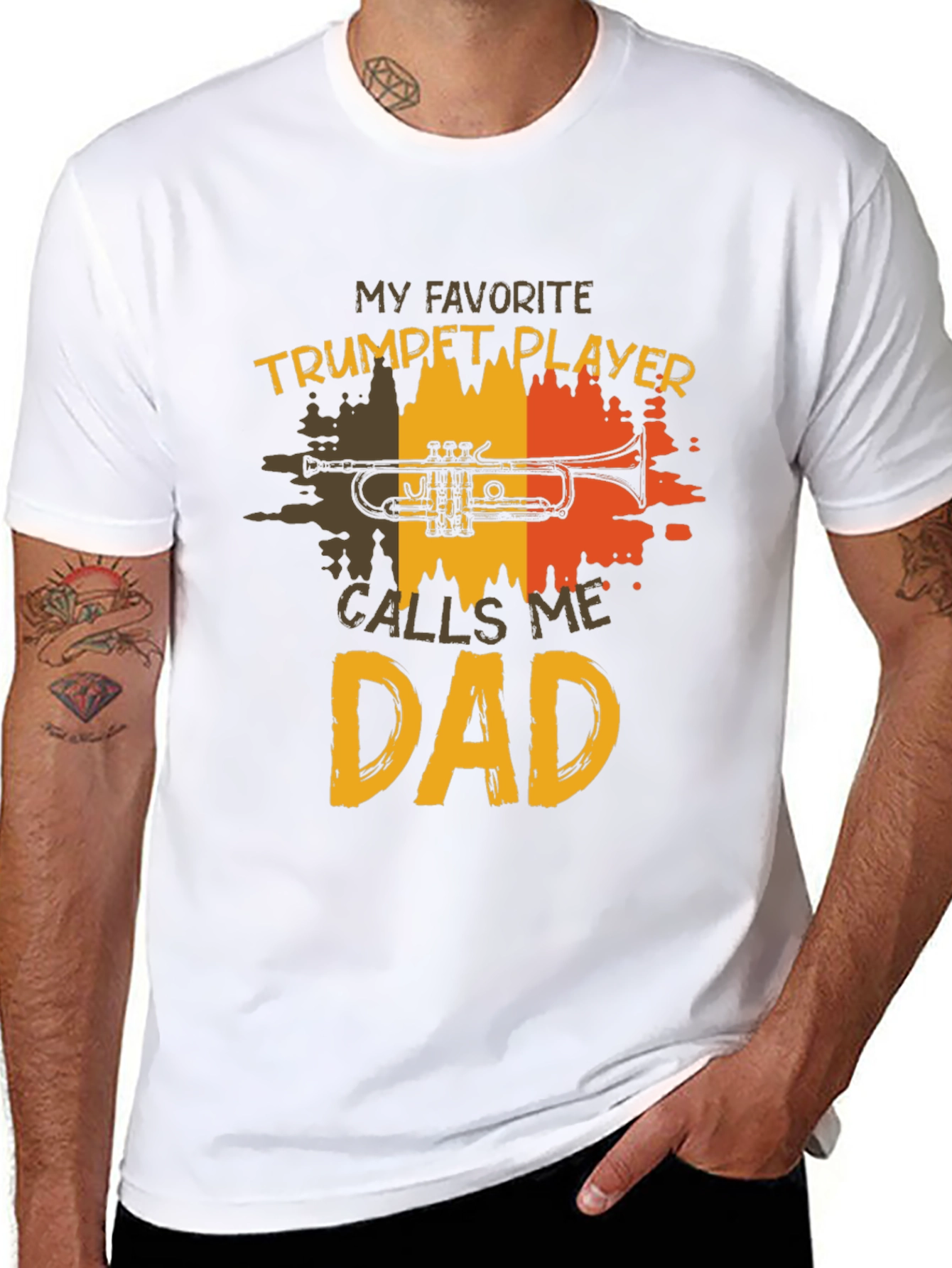 Trumpet Player Dad T-Shirt - Musical Fathers Day Gift