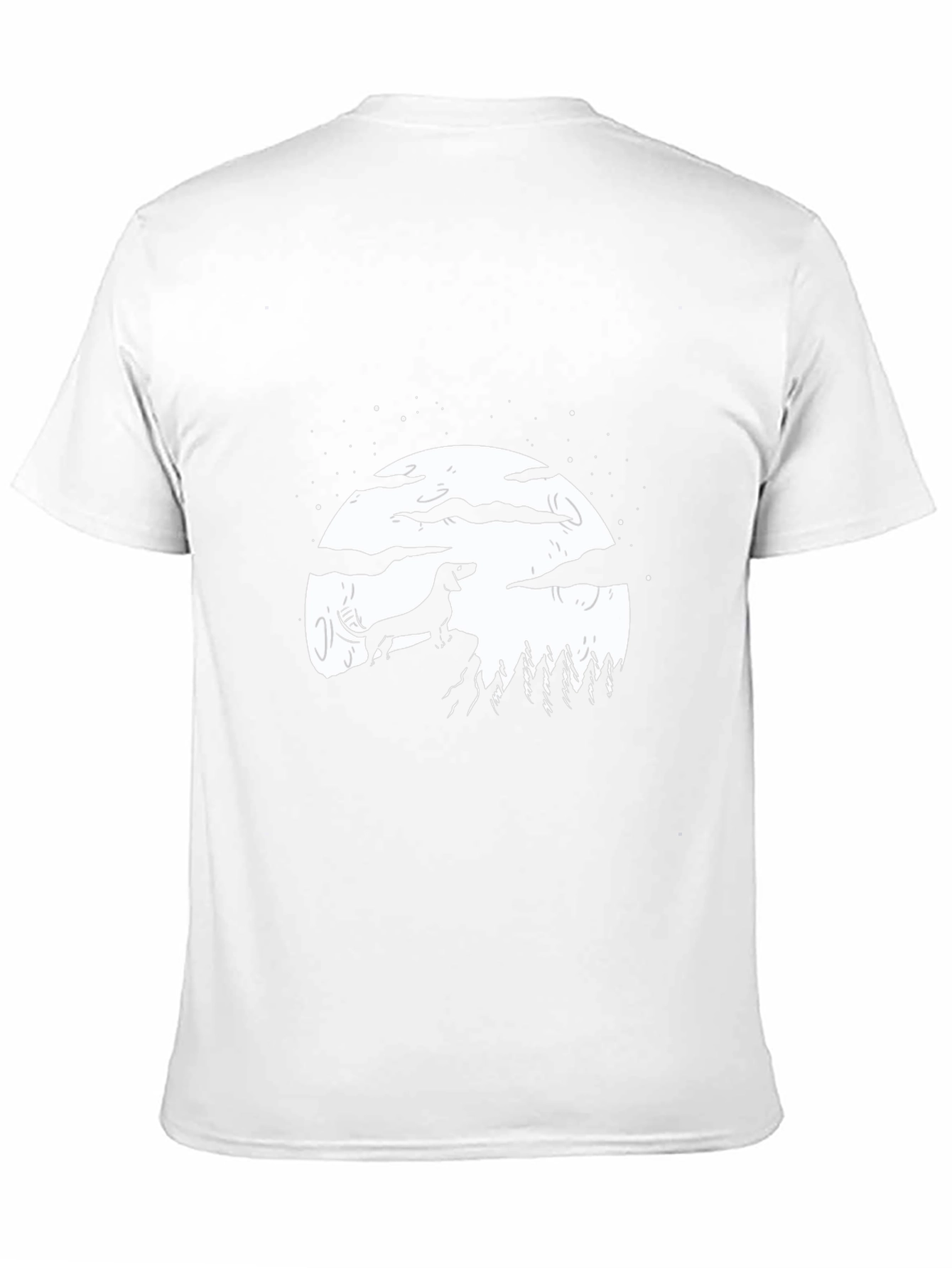Dachshund Moon Graphic Tee - Black Cotton Blend