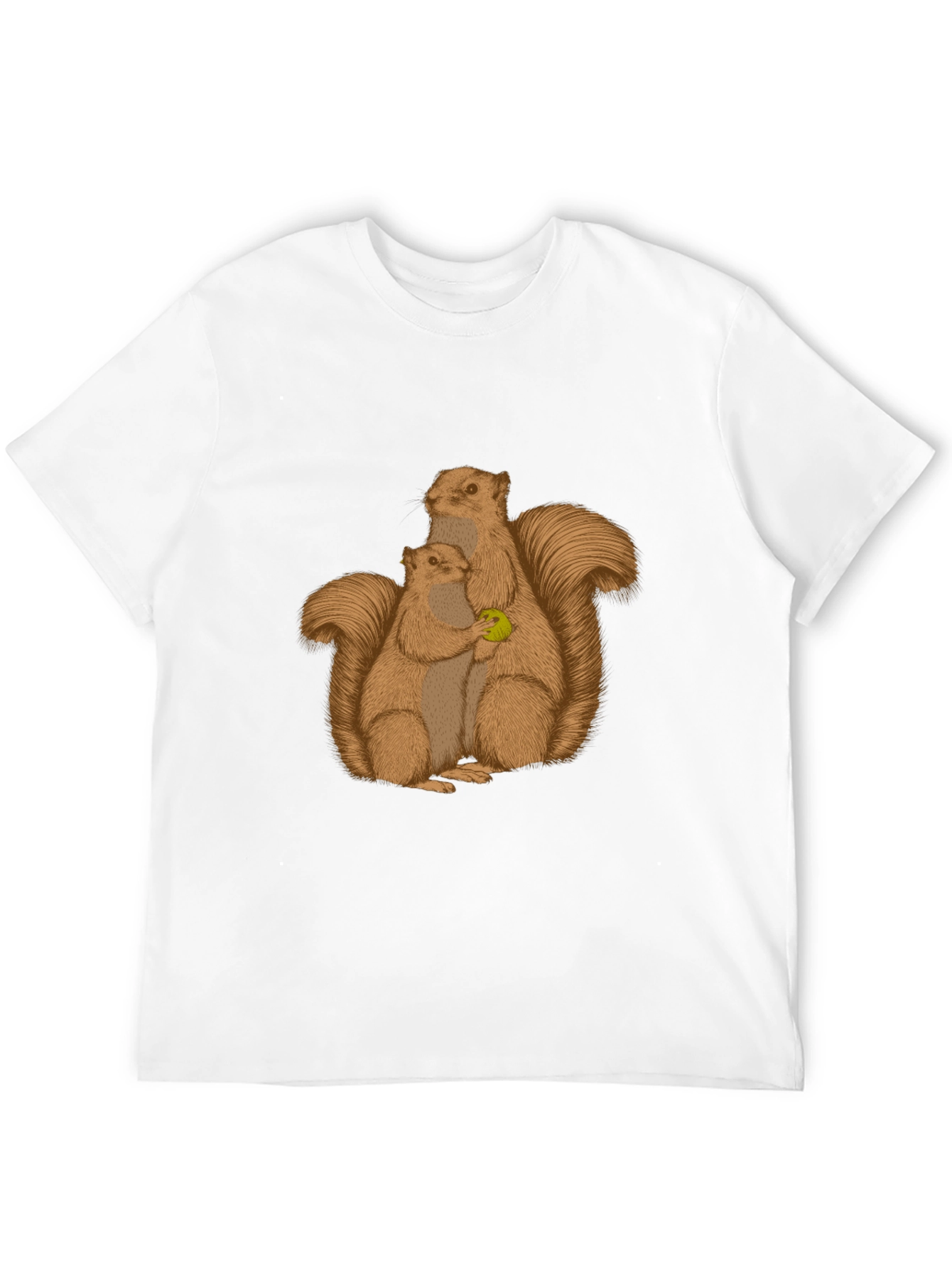 Squirrel Family Graphic Tee - Black Cotton Blend