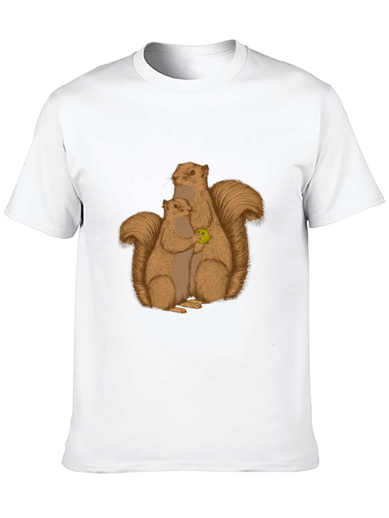 Squirrel Family Graphic Tee - Black Cotton Blend