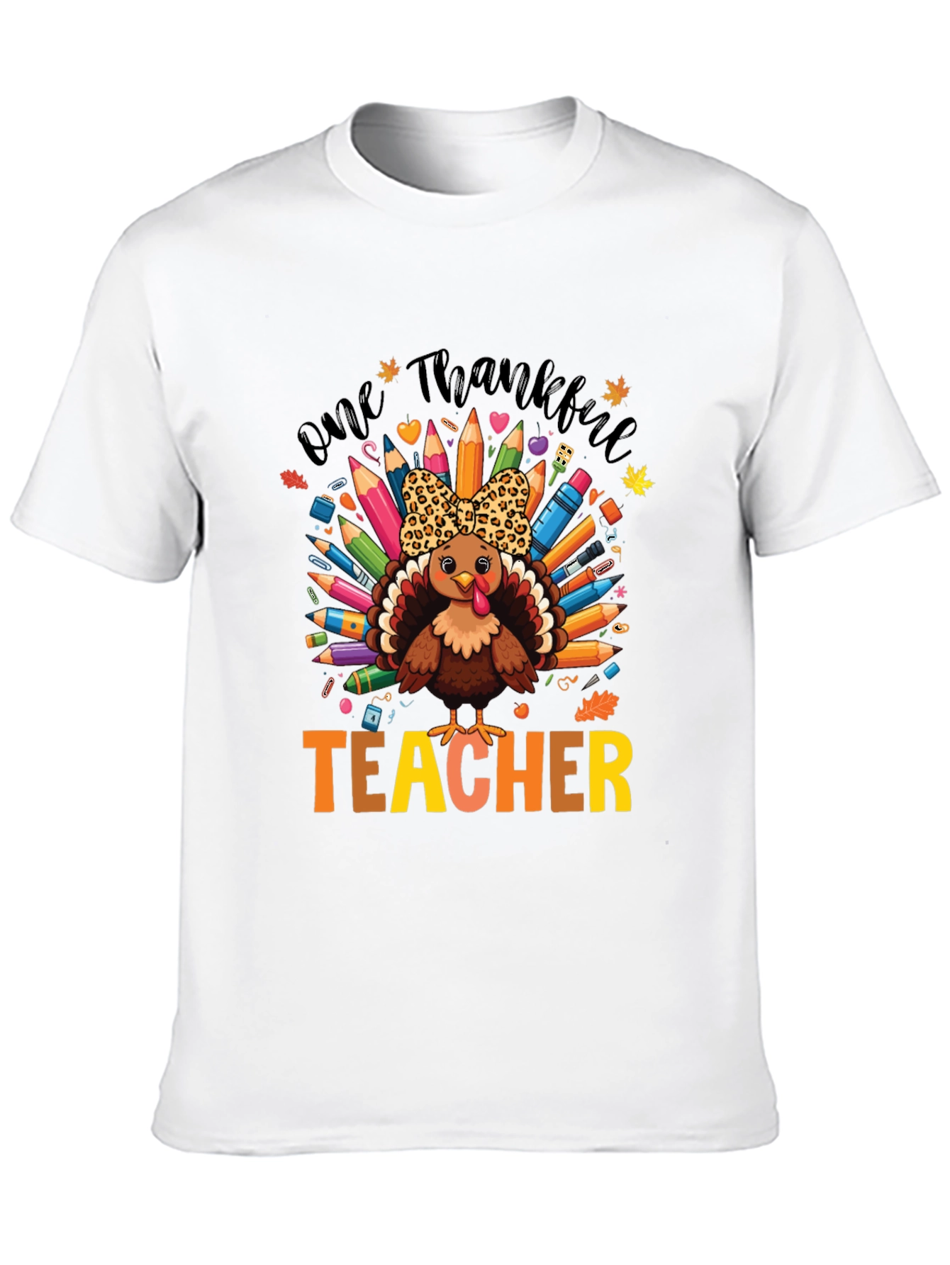 One Thankful Teacher Turkey Thanksgiving T-Shirt