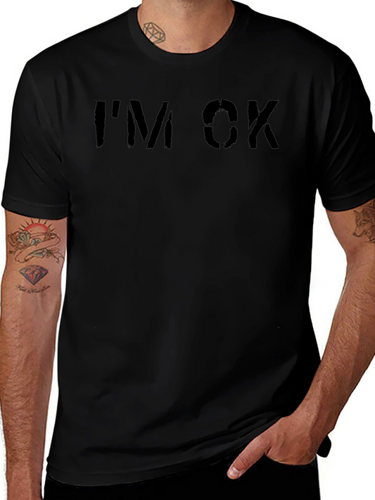 Im OK Graphic Tee - Black Casual T-Shirt