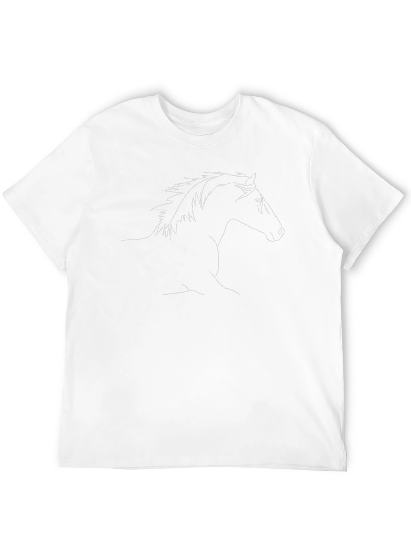 Black Horse Outline Tee - Classic & Stylish
