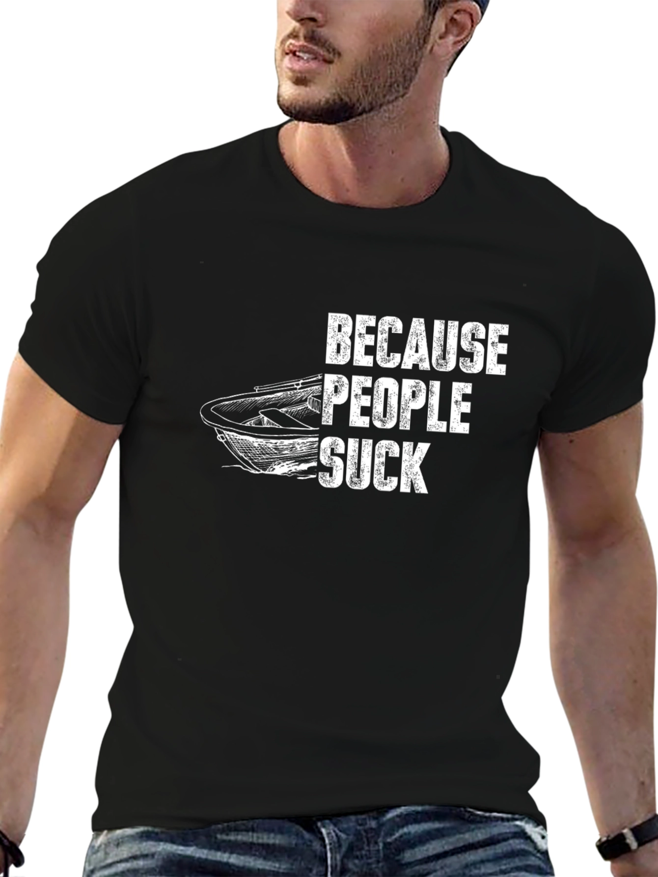 Because People Suck T-Shirt Funny Boating Tee