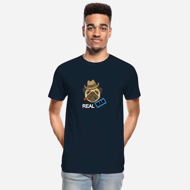 real man with pug illustration