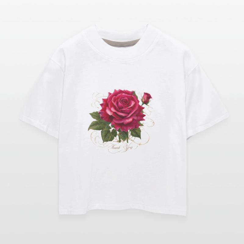 Red Rose with Bud and Green Leaves