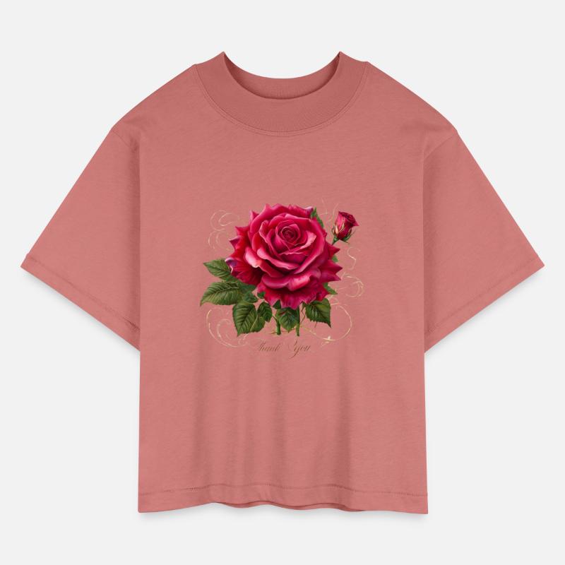 Red Rose with Bud and Green Leaves
