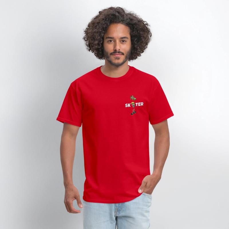 Retro Skull Skate Board Old Fashion T-Shirt