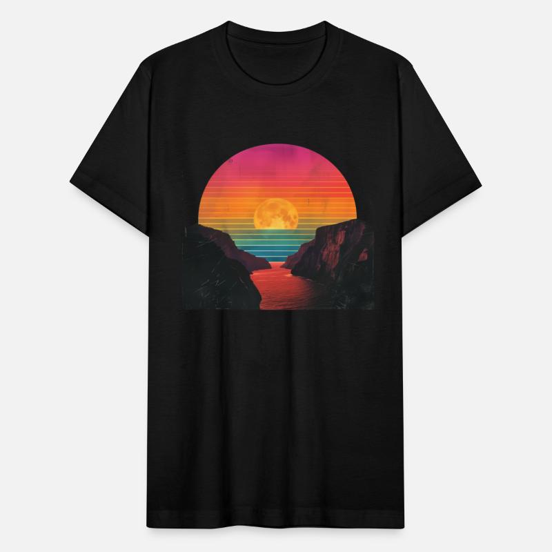 Retro Sunset Outdoor River 80s Vintage