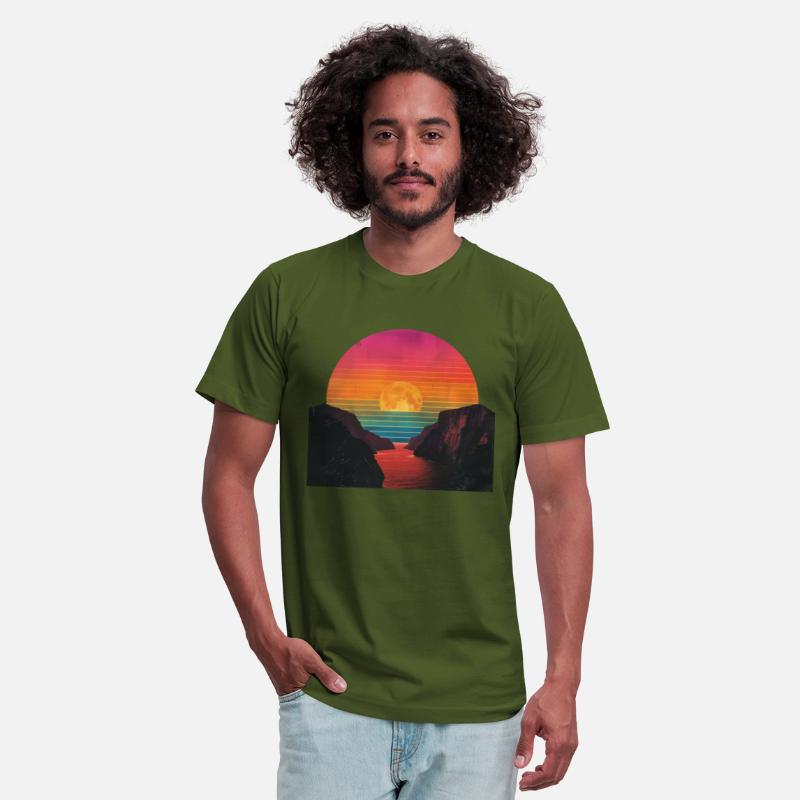 Retro Sunset Outdoor River 80s Vintage