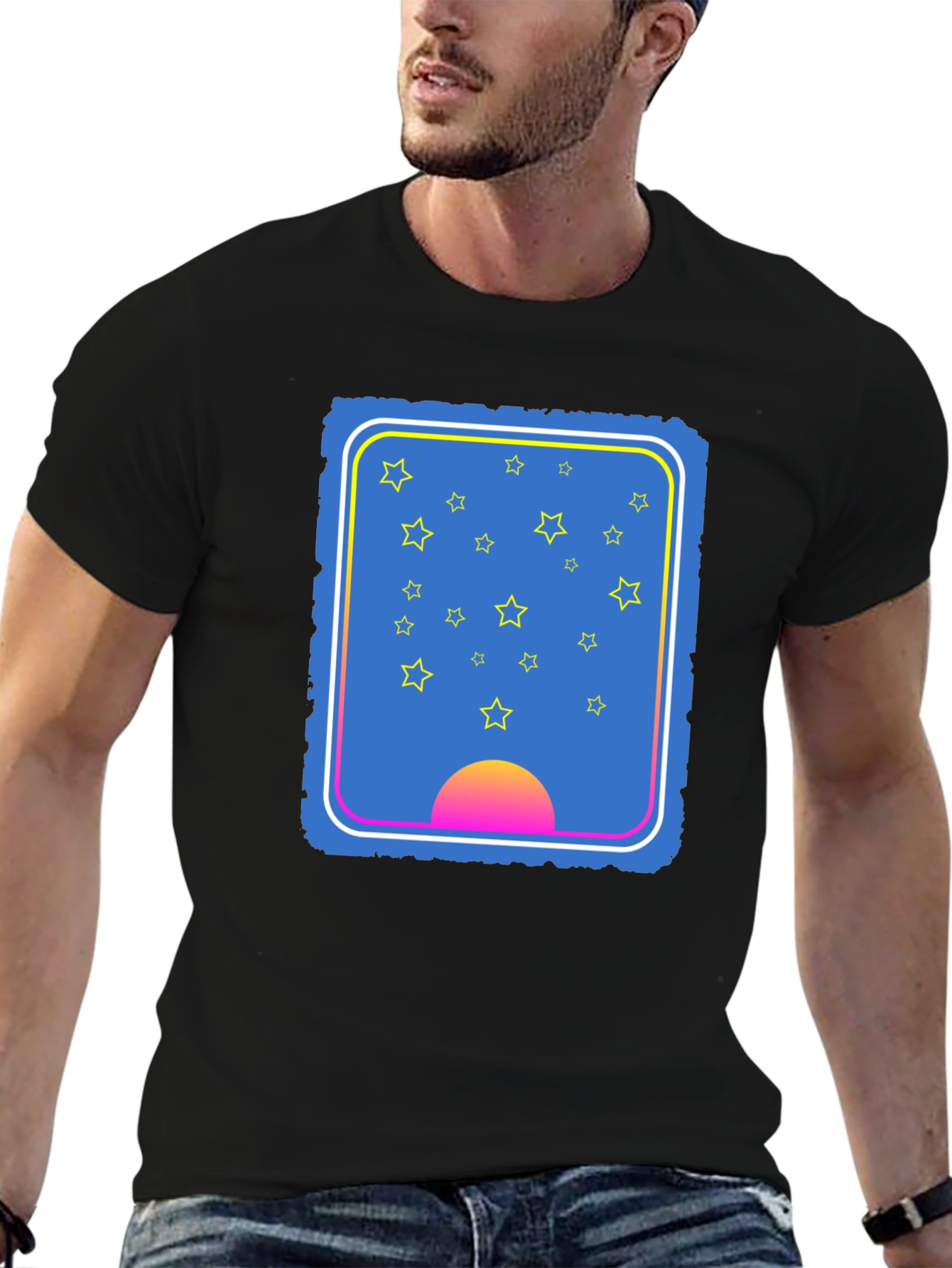Stars & Sunset Graphic Tee - Unique Design