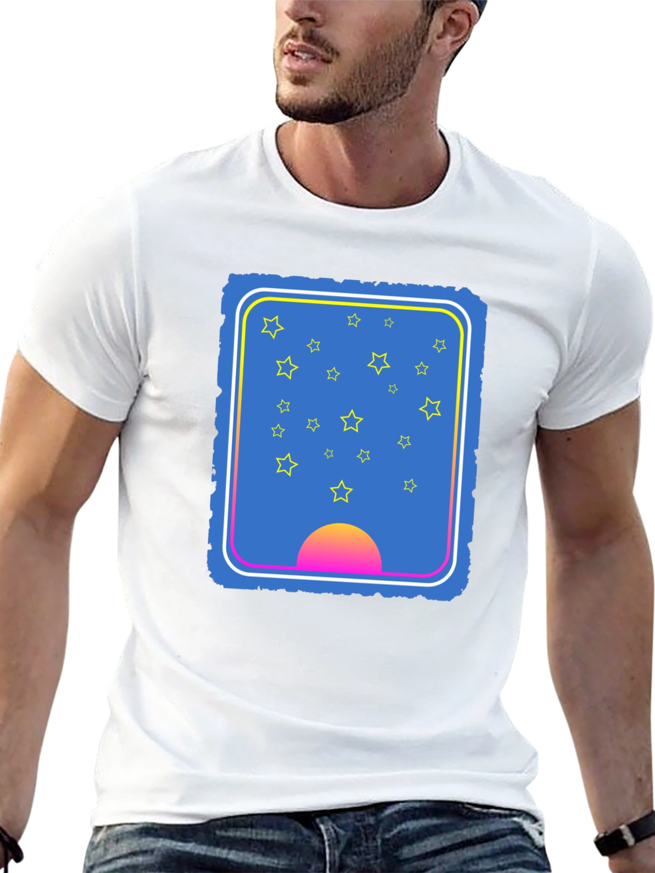 Stars & Sunset Graphic Tee - Unique Design