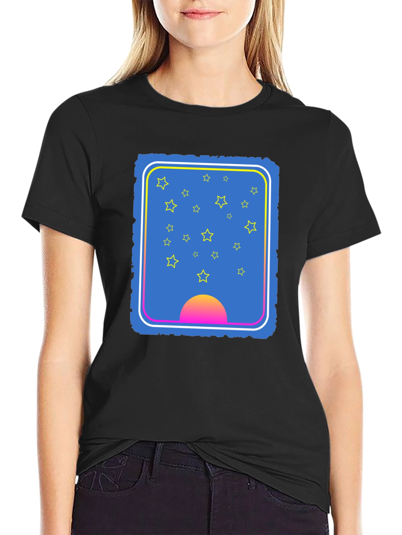 Stars & Sunset Graphic Tee - Unique Design