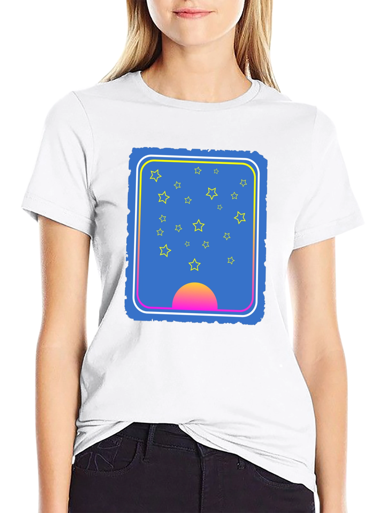 Stars & Sunset Graphic Tee - Unique Design