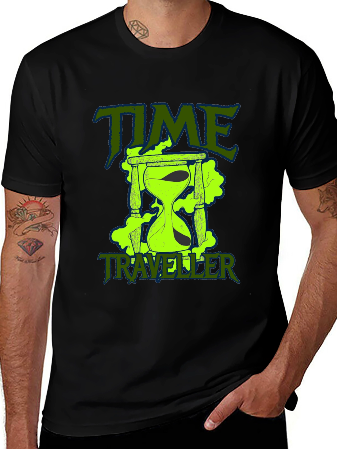 Time Traveler Graphic T-Shirt - Classic Black Tee