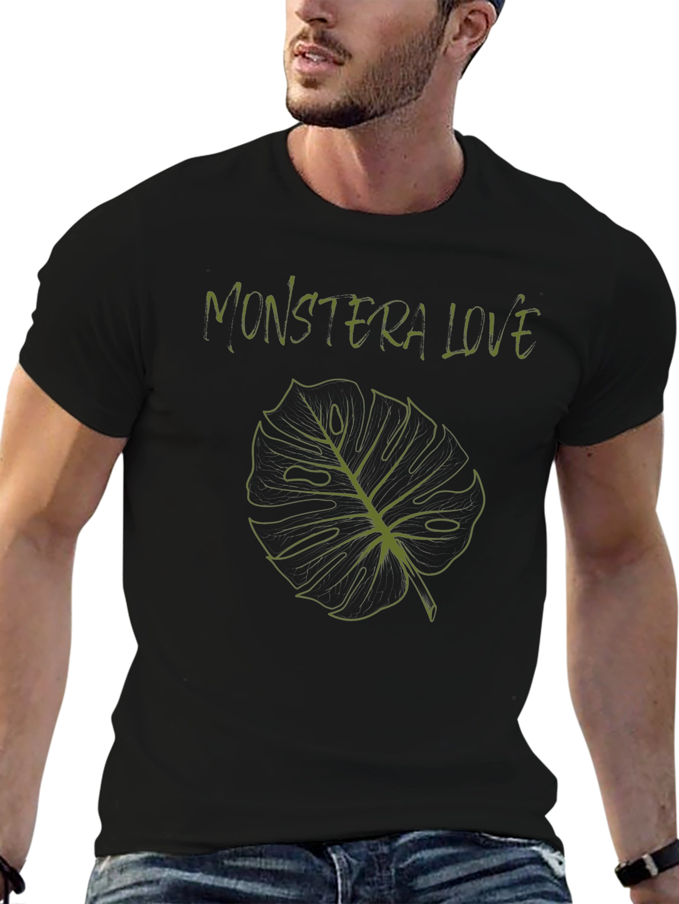 Monstera Love T-Shirt - Black Botanical Tee