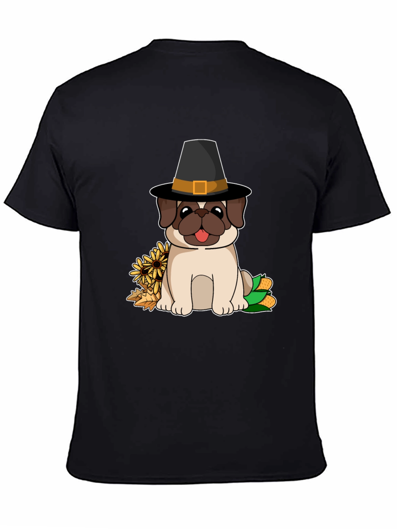 Pug Thanksgiving T-Shirt - Pilgrim Dog