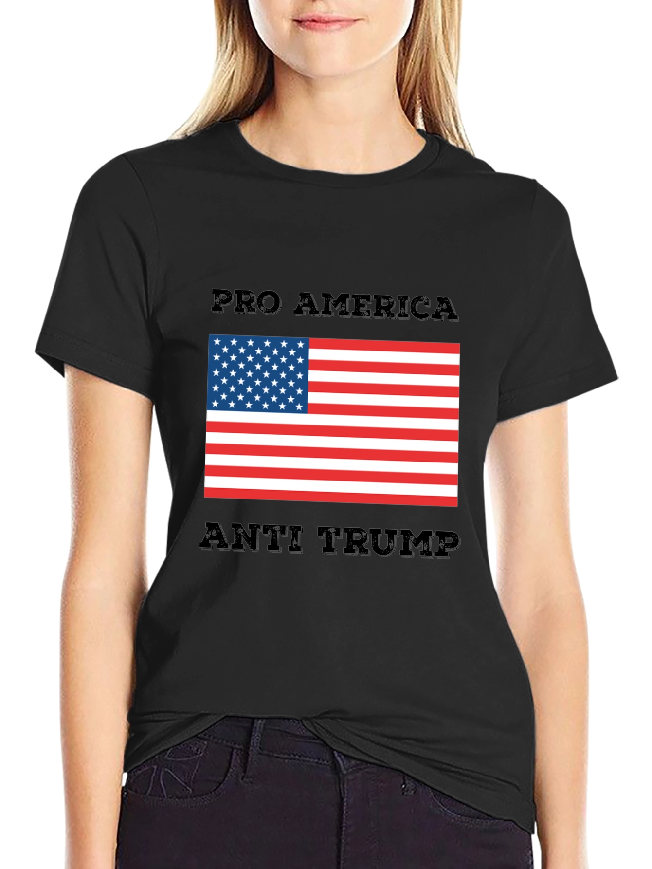 Pro America Anti Trump Graphic T-Shirt