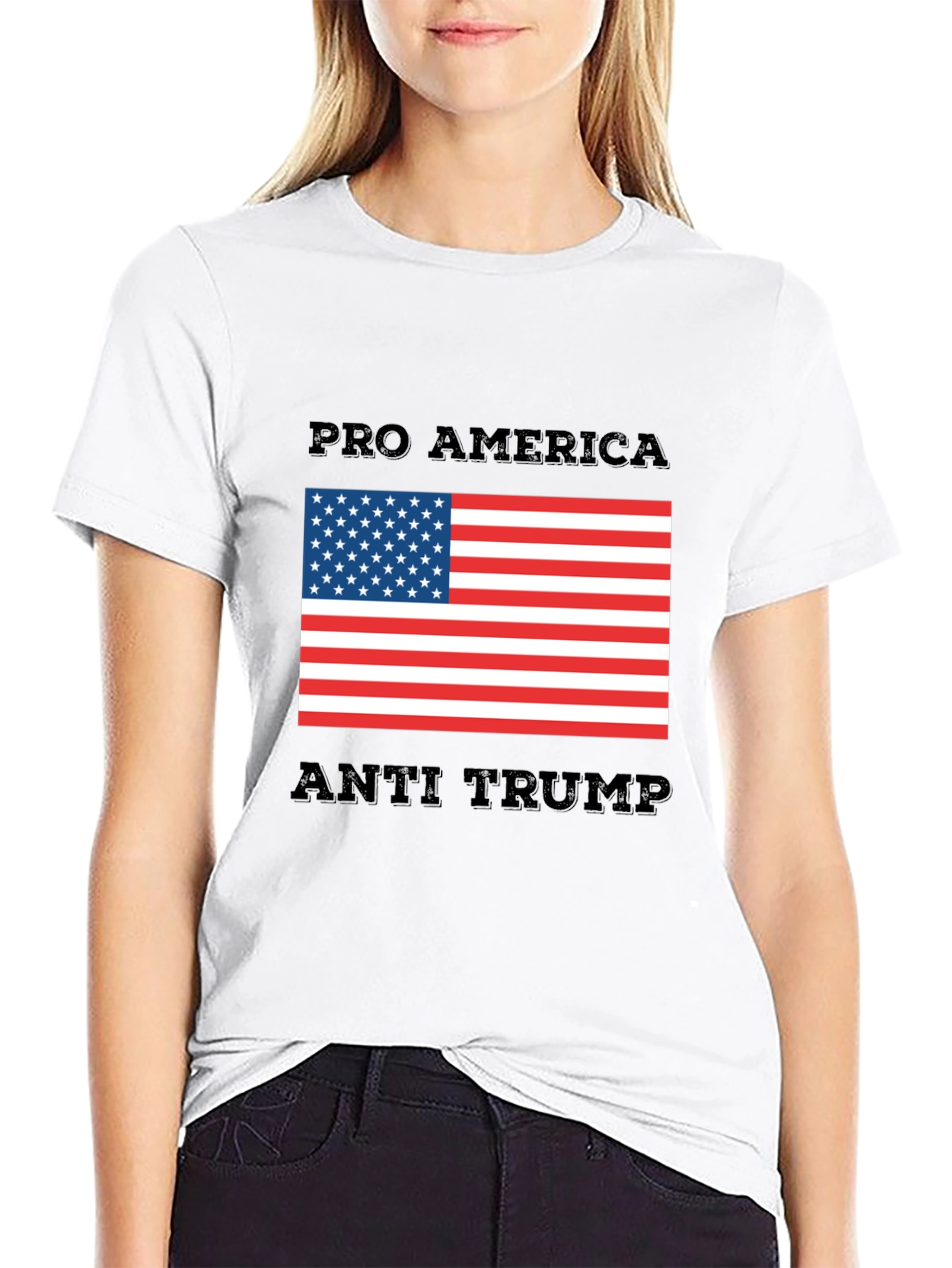 Pro America Anti Trump Graphic T-Shirt