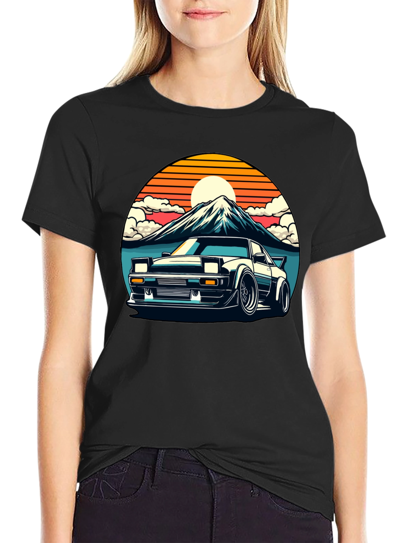 Retro Car & Mt. Fuji Graphic Tee