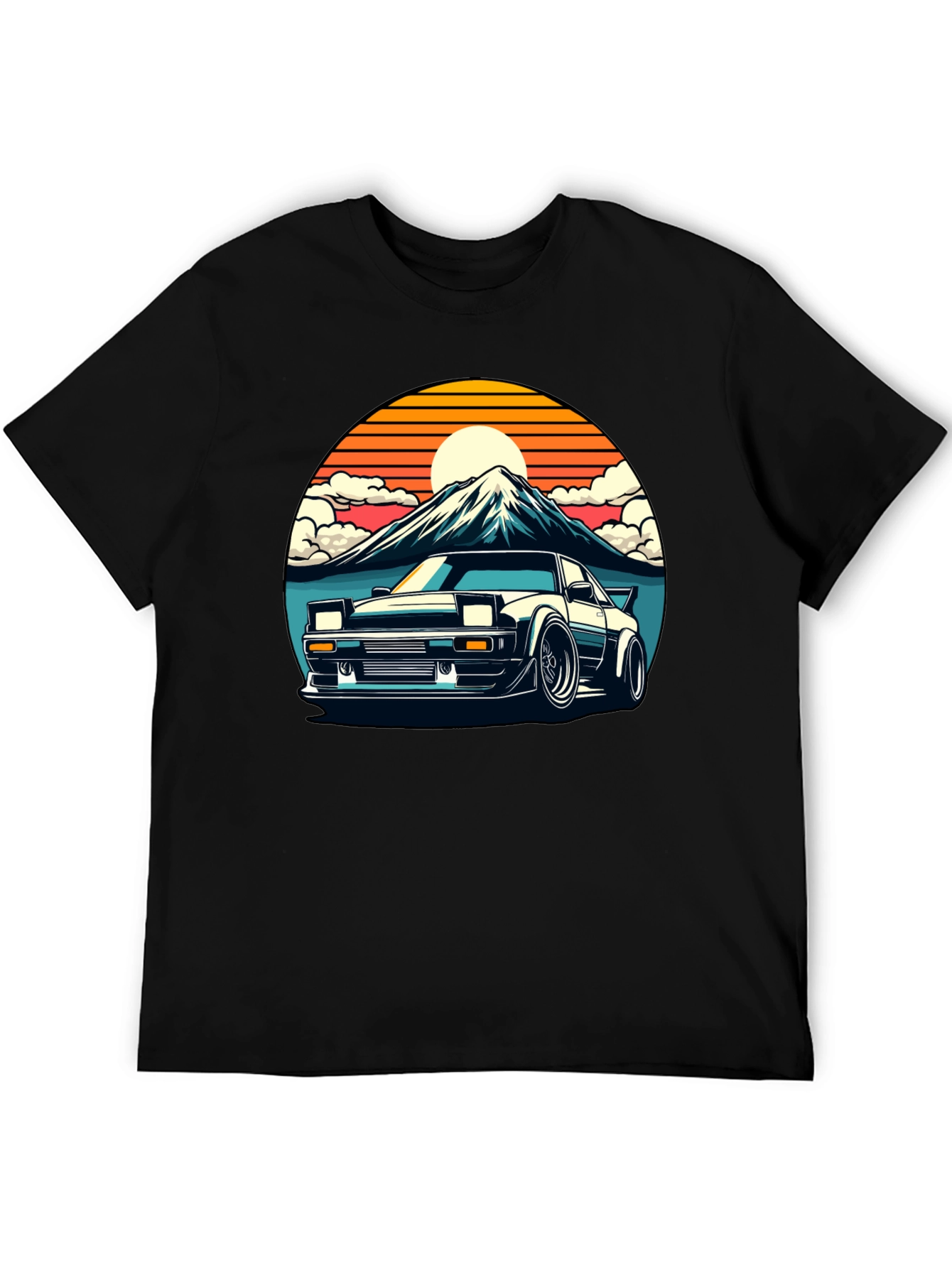Retro Car & Mt. Fuji Graphic Tee