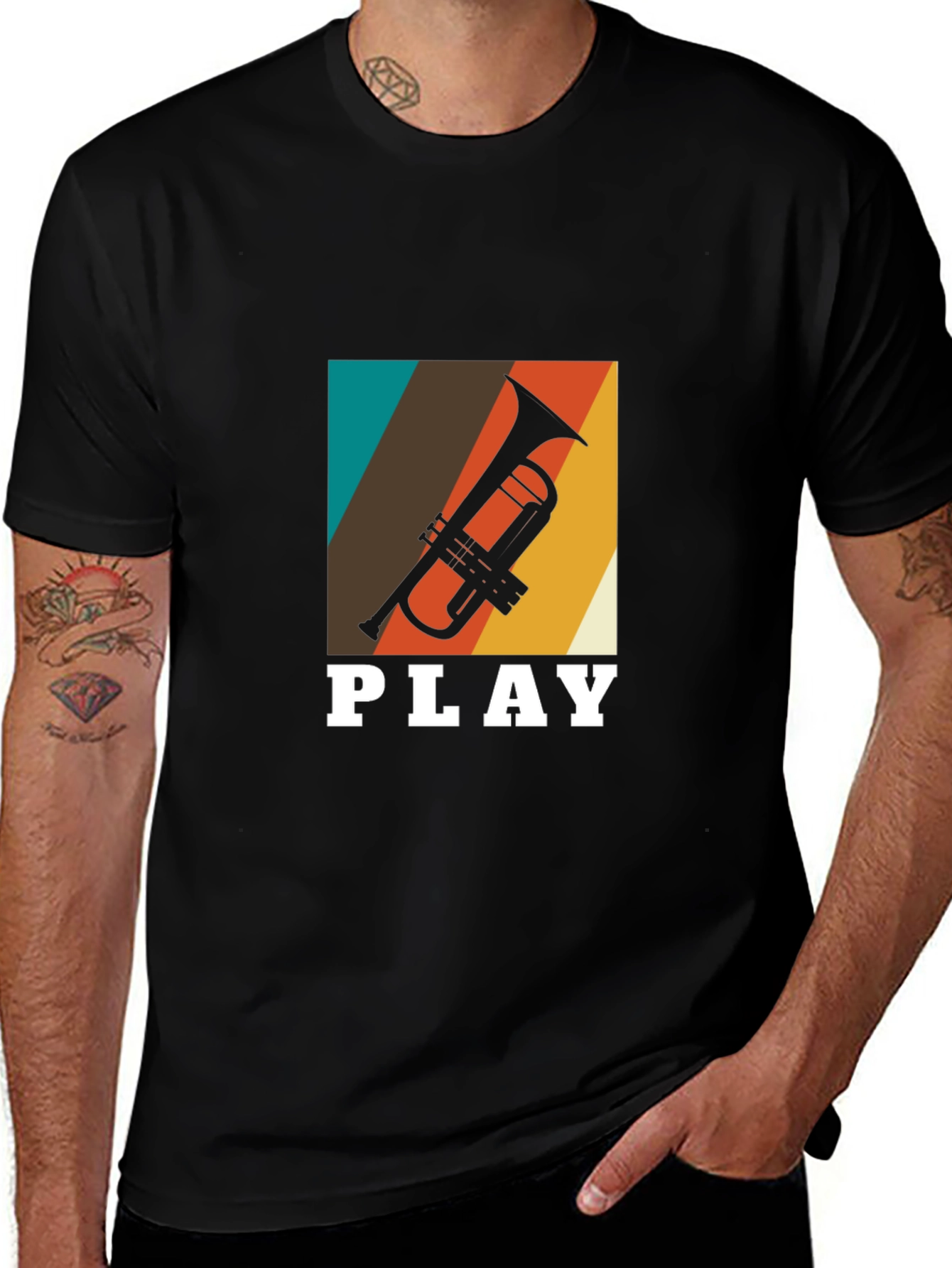 Retro Trumpet Player T-Shirt