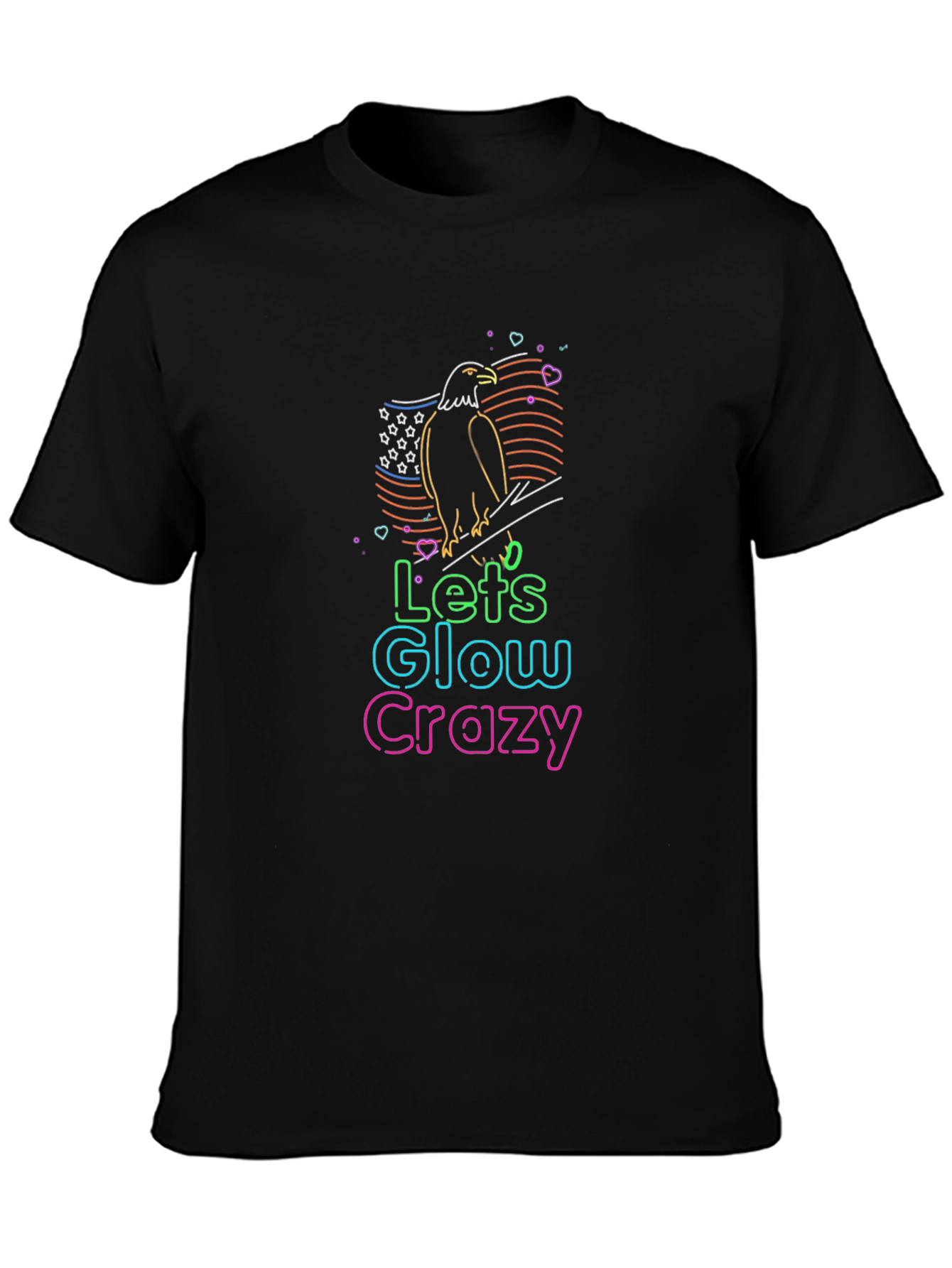 Lets Glow Crazy Eagle Graphic Tee