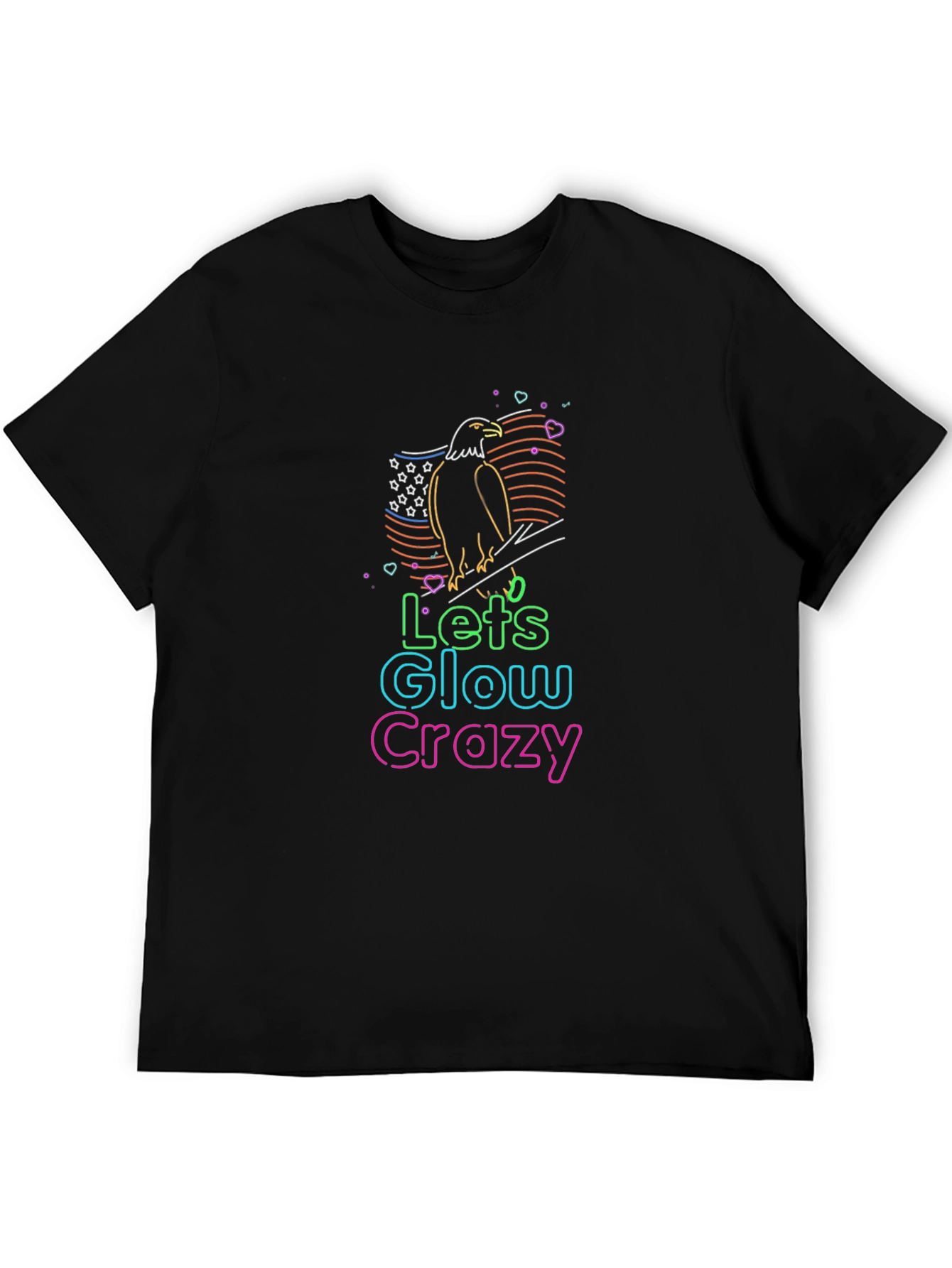 Lets Glow Crazy Eagle Graphic Tee