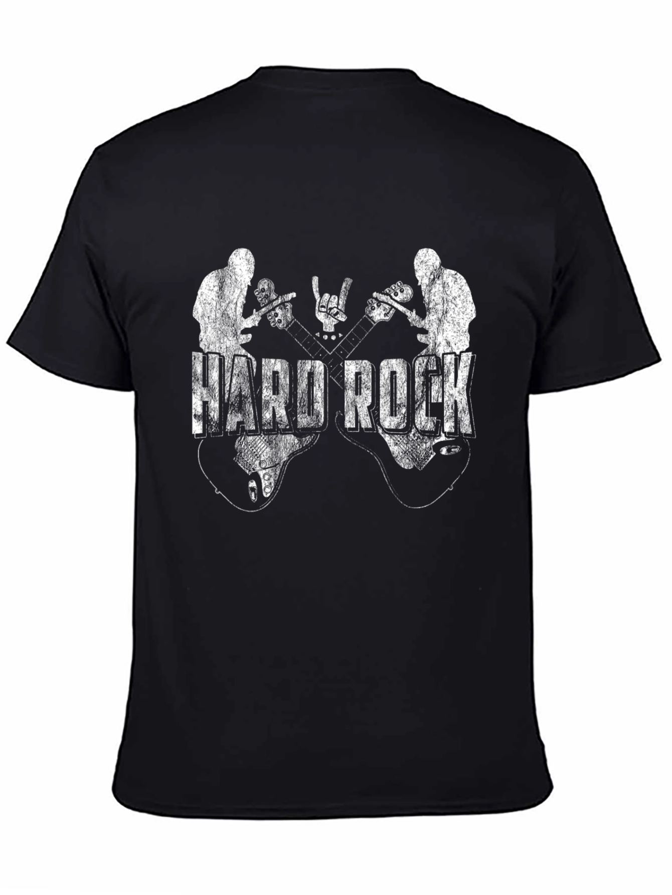 Hard Rock Band Graphic Tee - Black Cotton T-Shirt