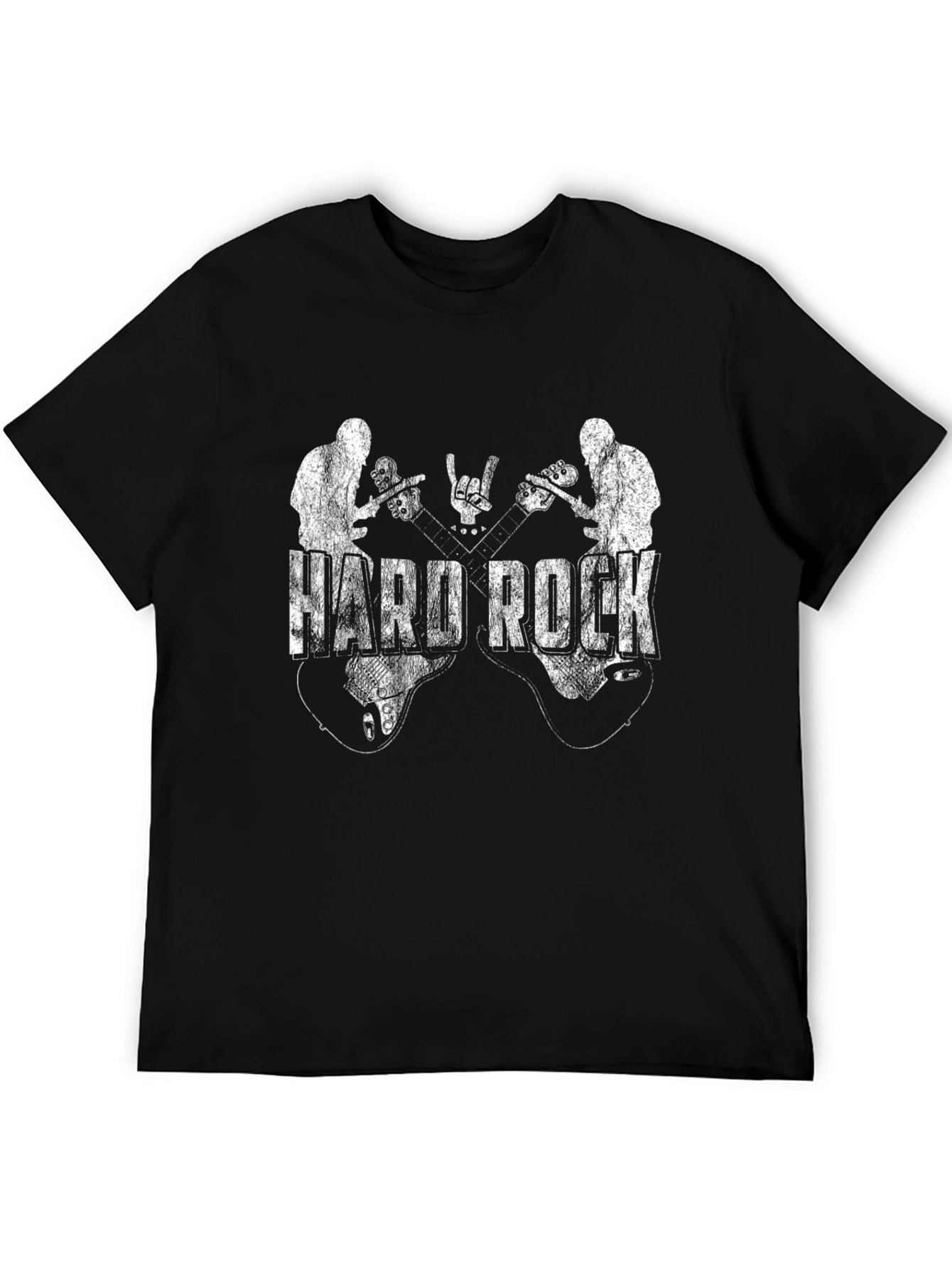 Hard Rock Band Graphic Tee - Black Cotton T-Shirt