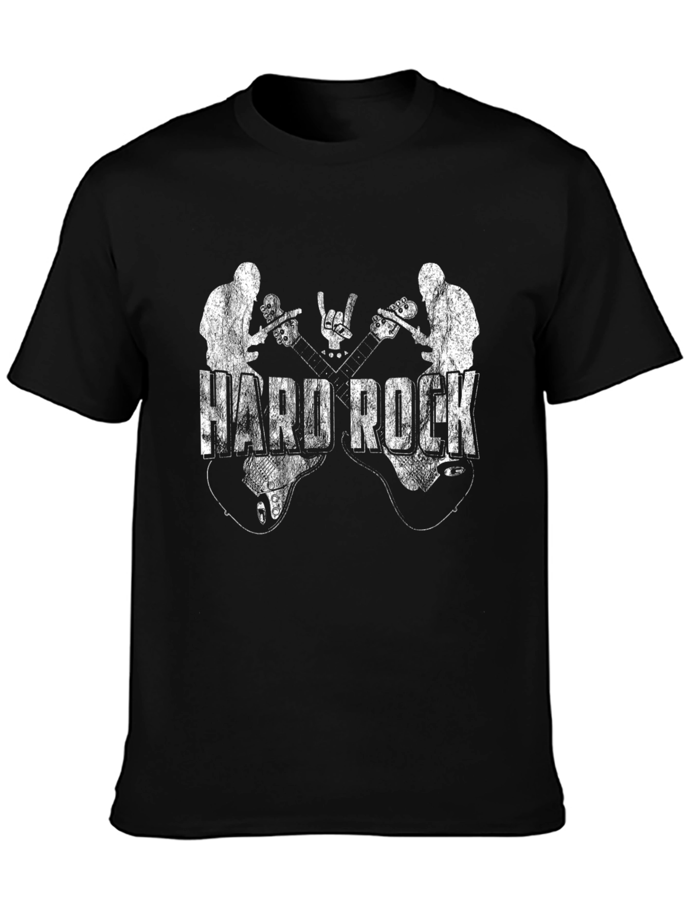 Hard Rock Band Graphic Tee - Black Cotton T-Shirt