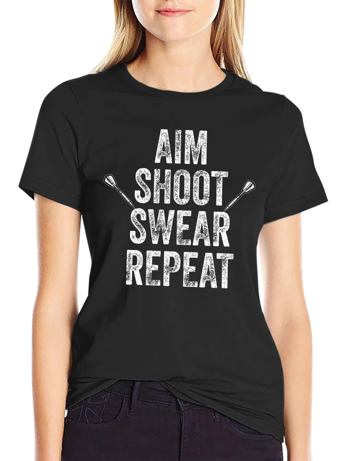 Aim Shoot Swear Repeat Dart T-Shirt
