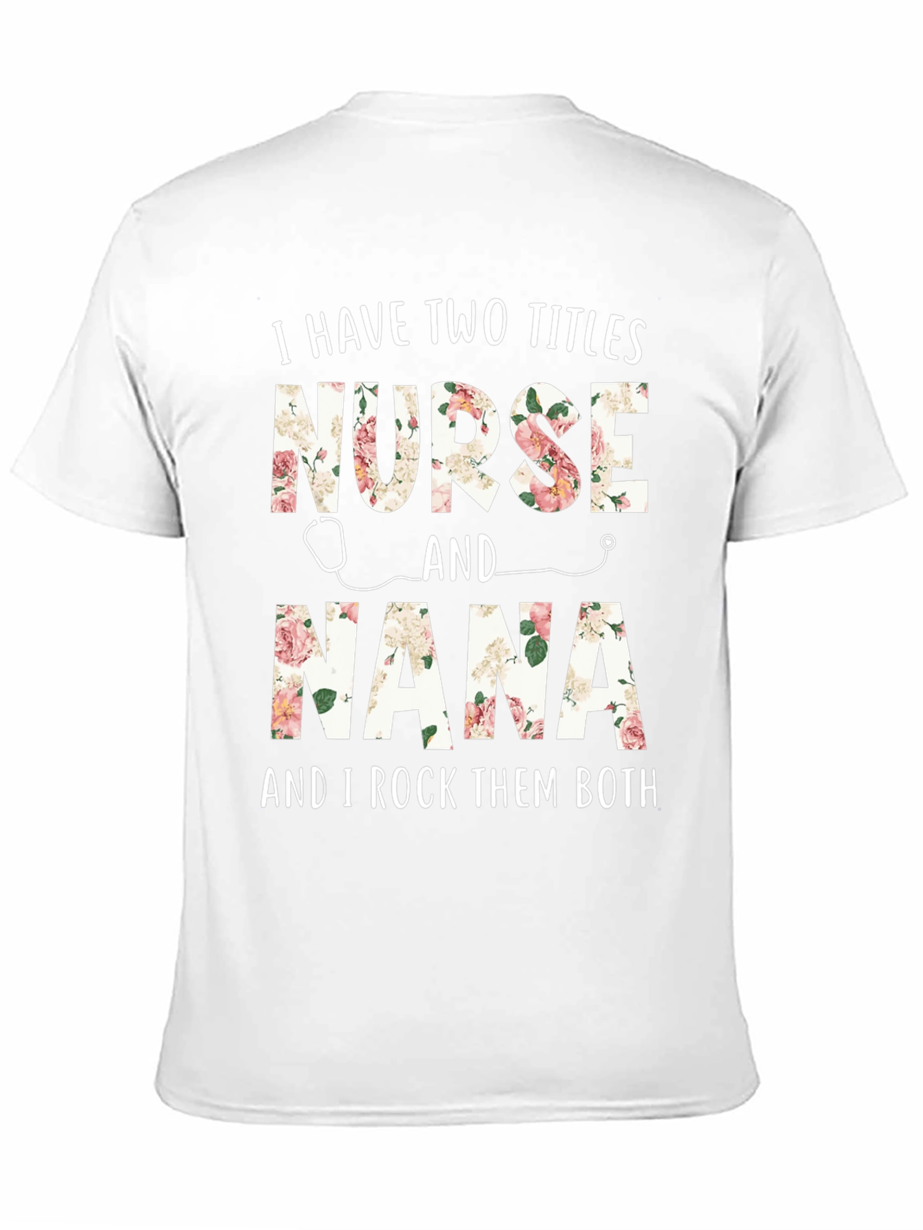 Nurse Nana T-Shirt - Floral Design