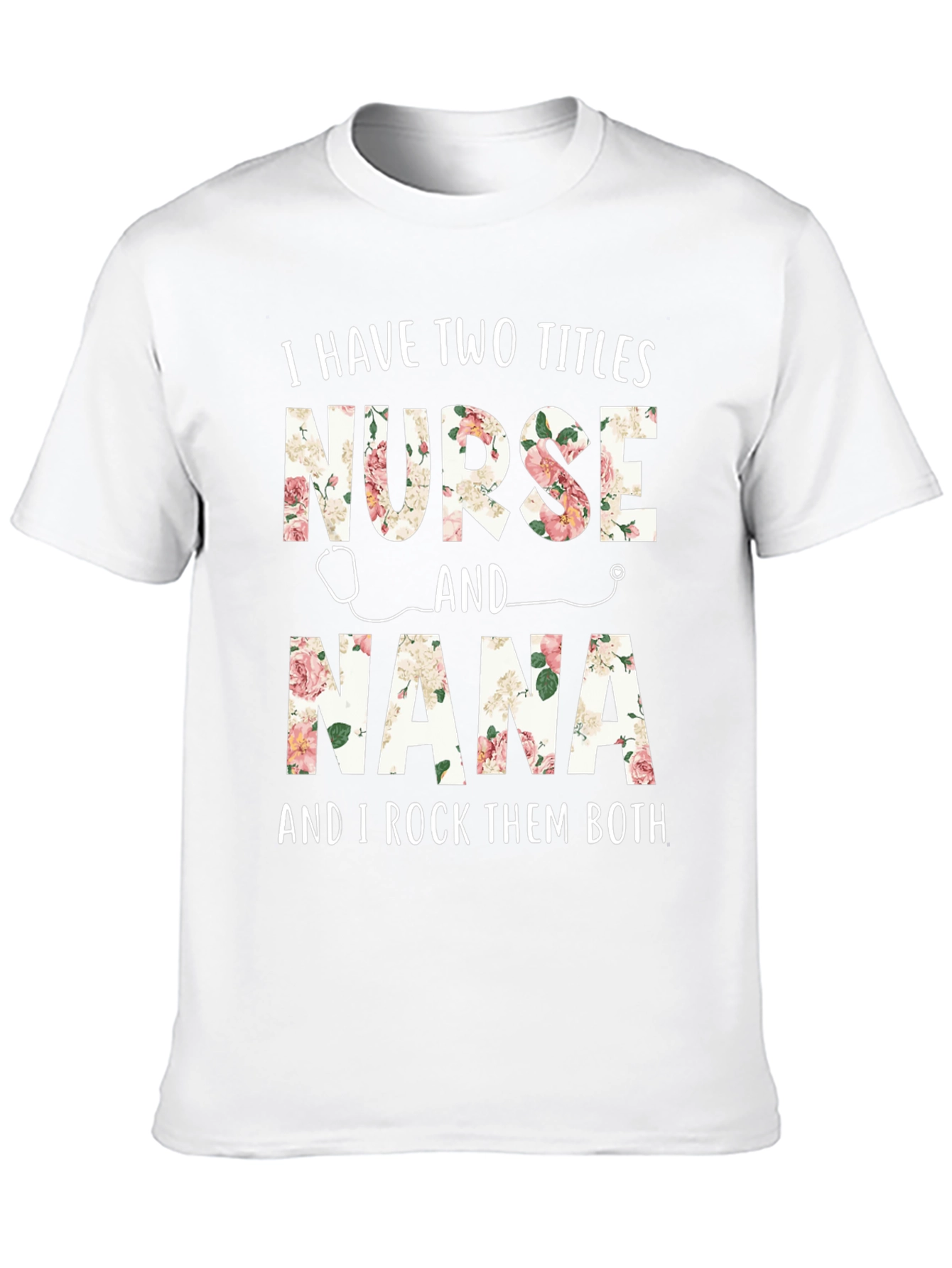 Nurse Nana T-Shirt - Floral Design